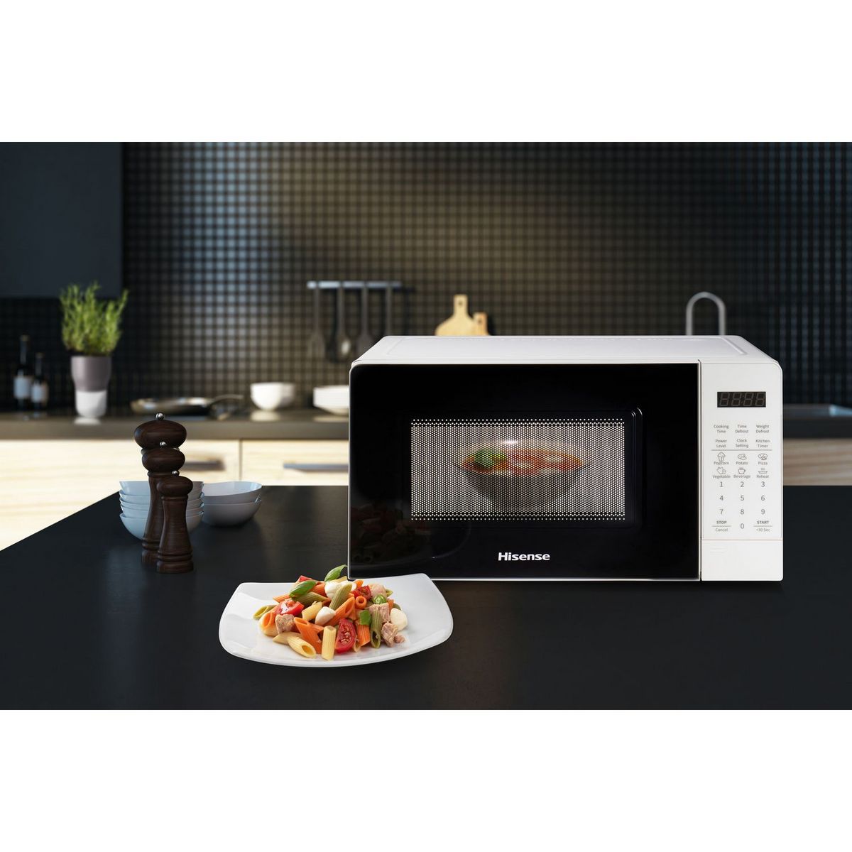 HISENSE Micro-ondes monofonction H20MOWS3 - 700 W - Capacité 20 L - Blanc