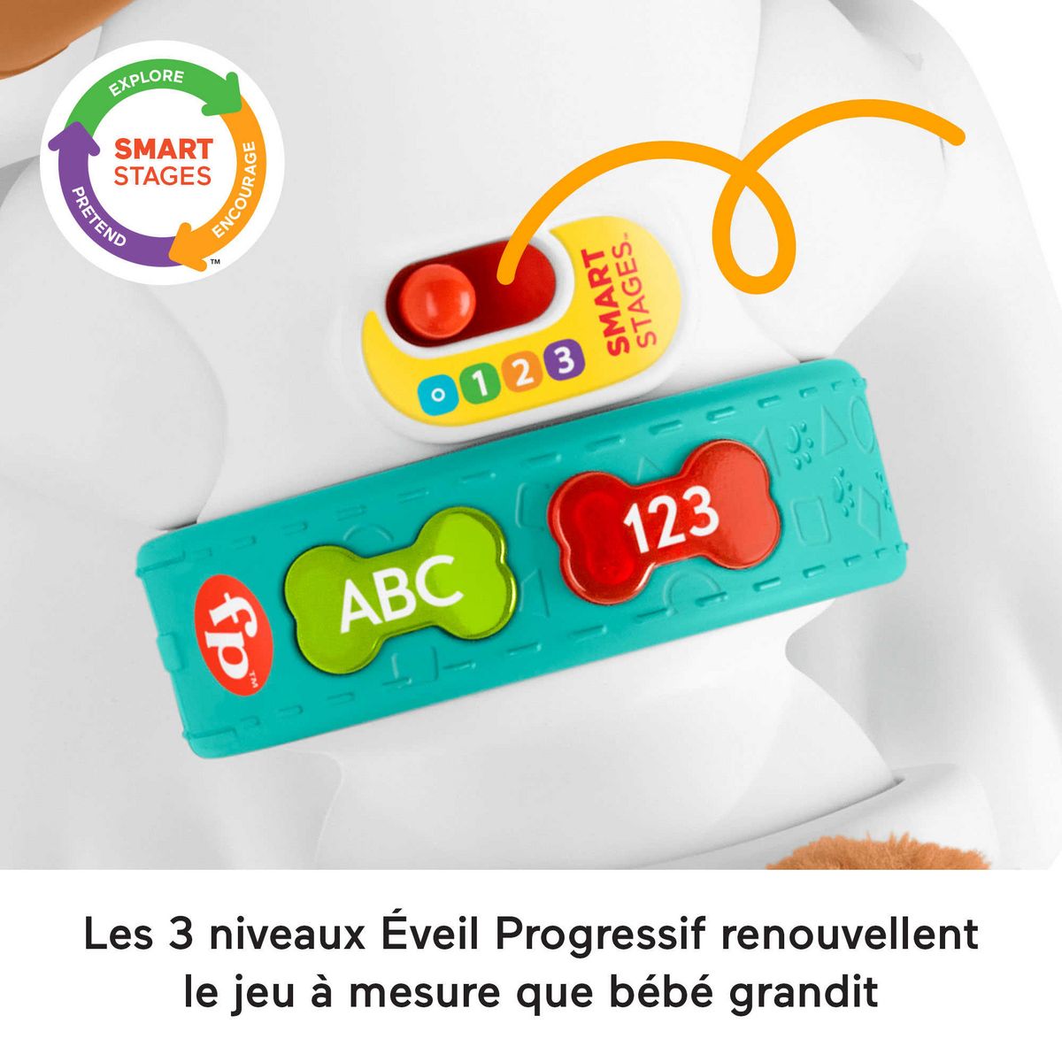 MATTEL Mon Petit Chiot Rampe avec moi Fisher Price