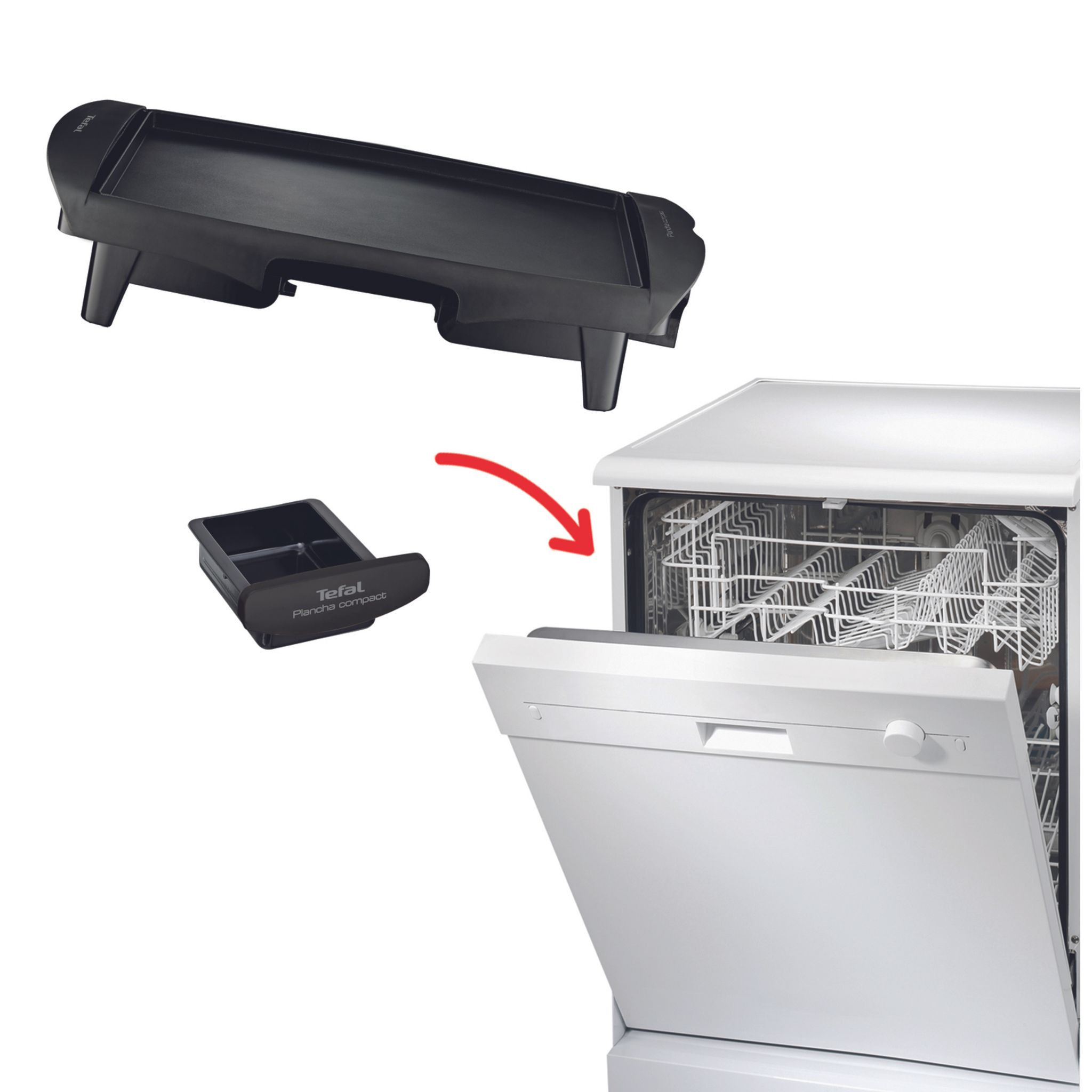 Voir la diapositive 6 : TEFAL Plancha électrique CB500512 - Noir