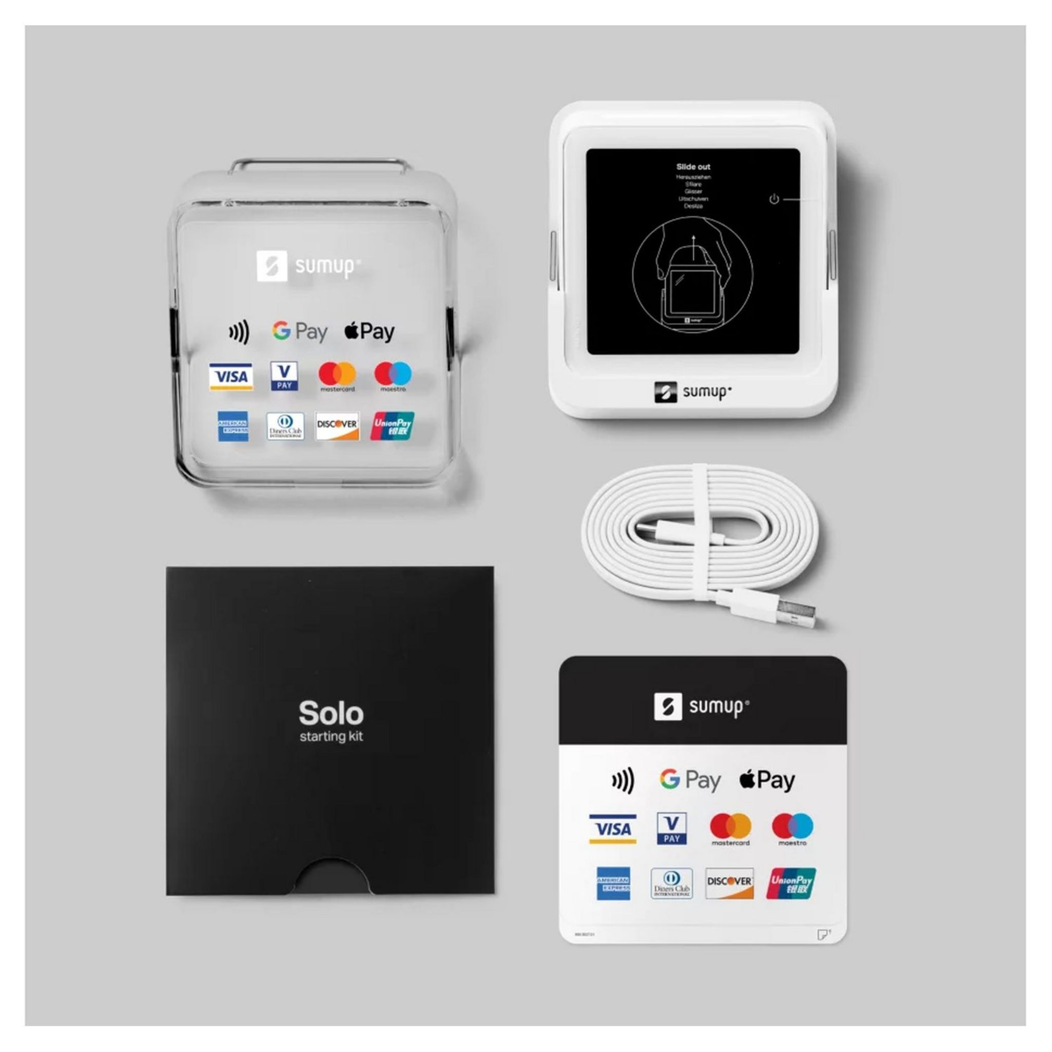 Voir la diapositive 4 : SUMUP Solo Terminal de paiement - Blanc