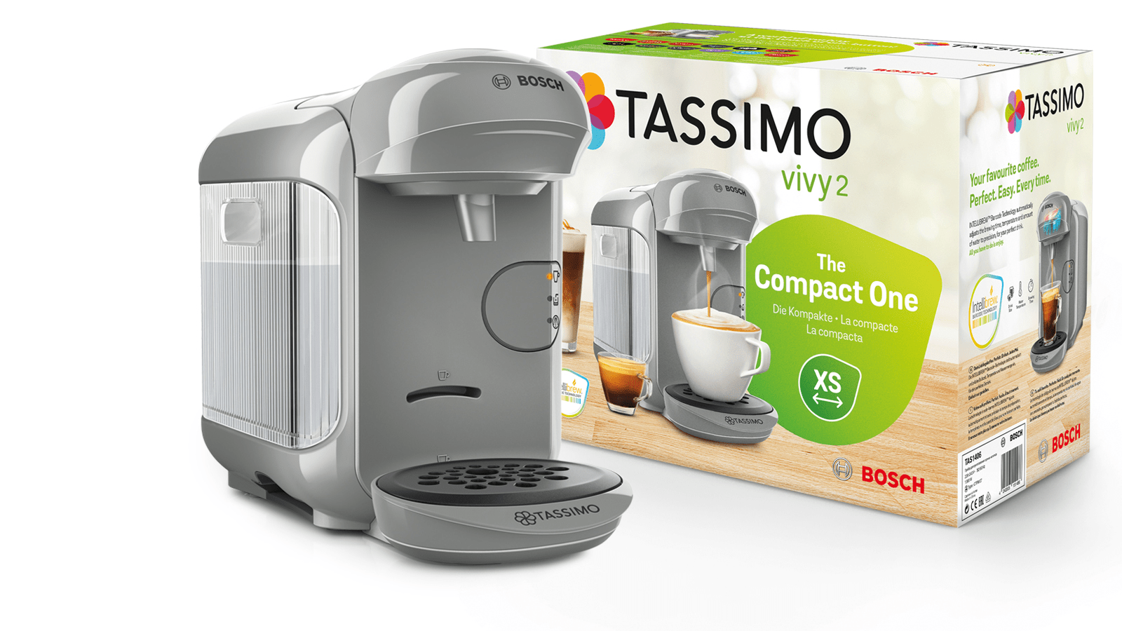 Voir la diapositive 3 : TASSIMO Cafetière à dosette multiboissons TASSIMO TAS1406 - Gris