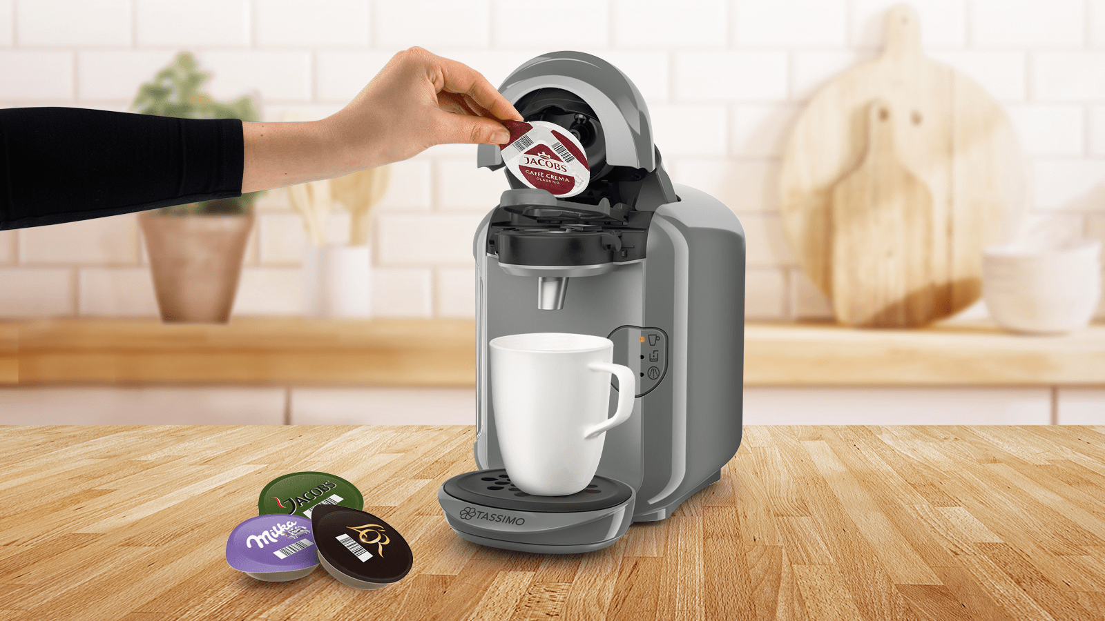 Voir la diapositive 5 : TASSIMO Cafetière à dosette multiboissons TASSIMO TAS1406 - Gris