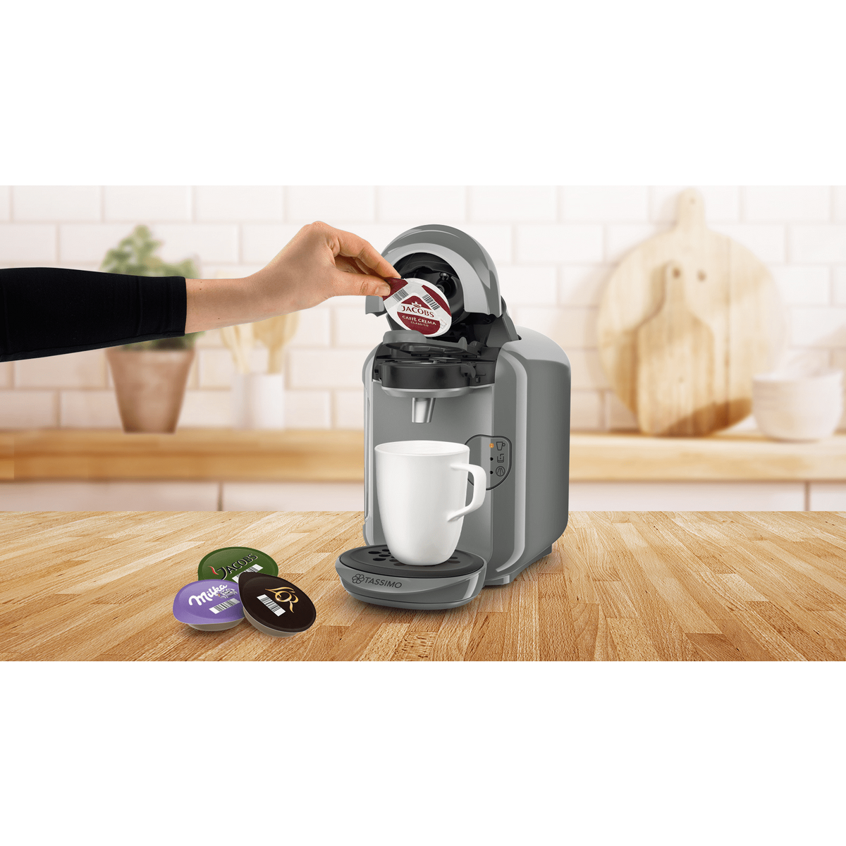 TASSIMO Cafetière à dosette multiboissons TASSIMO TAS1406 - Gris