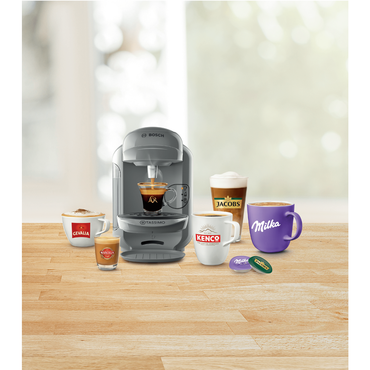 TASSIMO Cafetière à dosette multiboissons TASSIMO TAS1406 - Gris