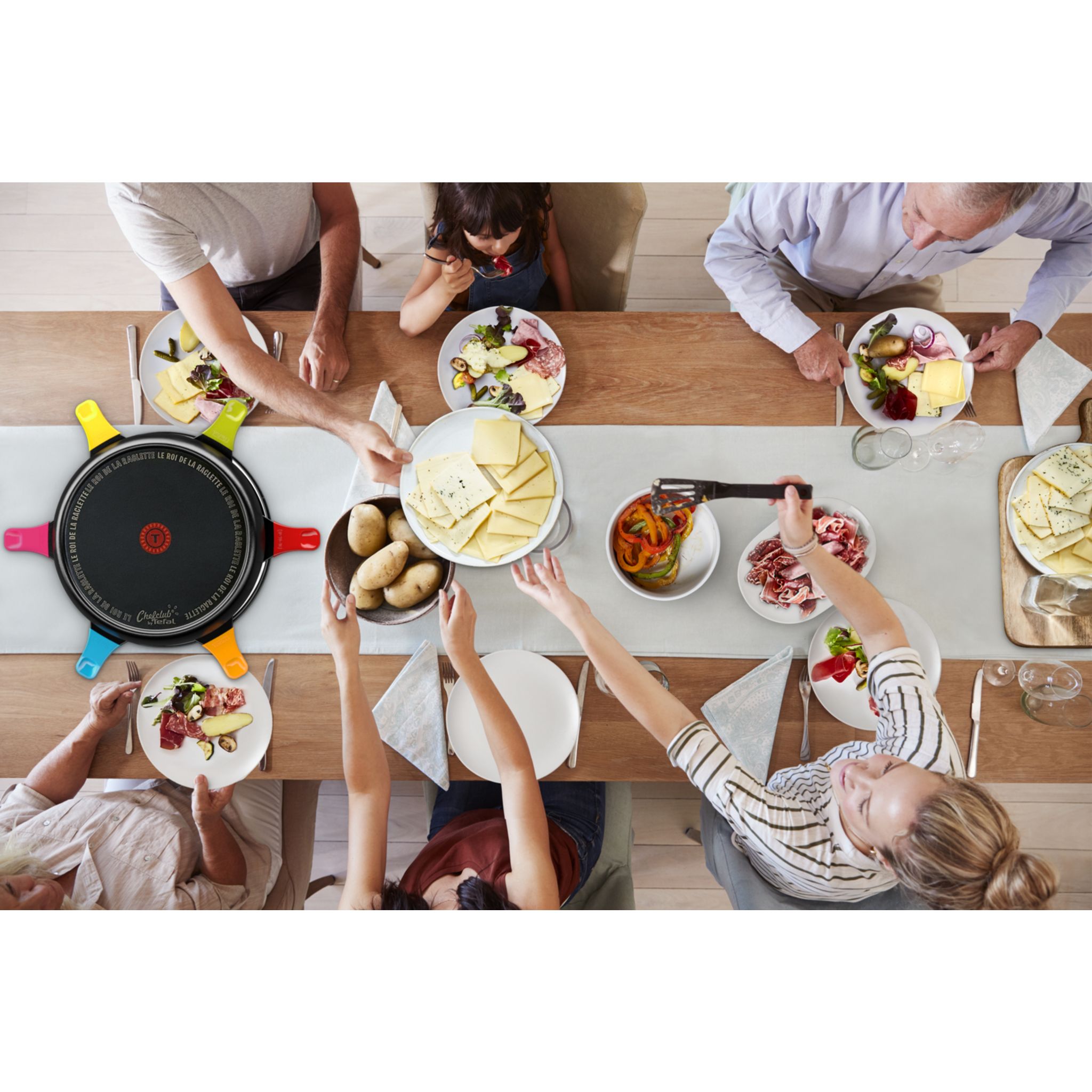 Voir la diapositive 5 : TEFAL 3 en 1 Appareil à raclette, crêpes et plancha 6 personnes Chefclub RE123810 - Noir