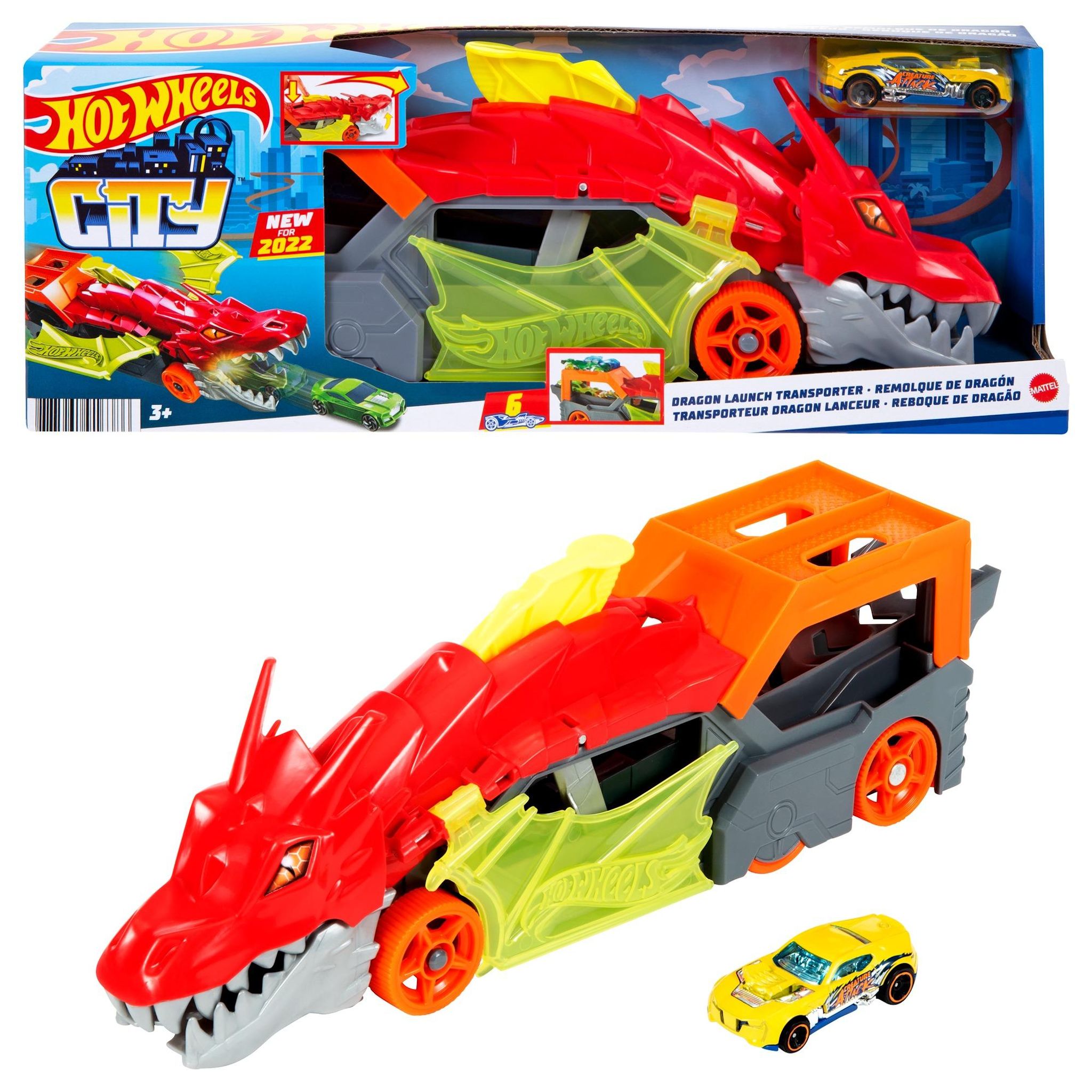Voir la diapositive 5 : MATTEL Véhicule transporteur Dragon Hot Wheels