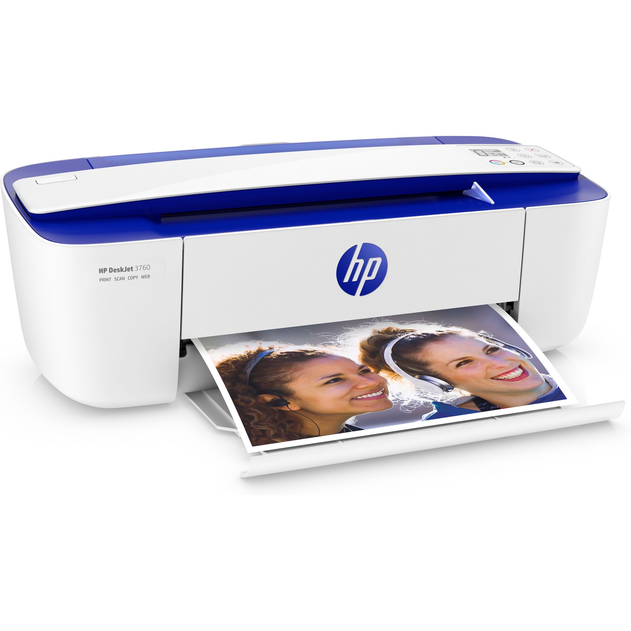 Voir la diapositive 4 : HP Imprimante DESKJET 3760 - Blanc et bleu