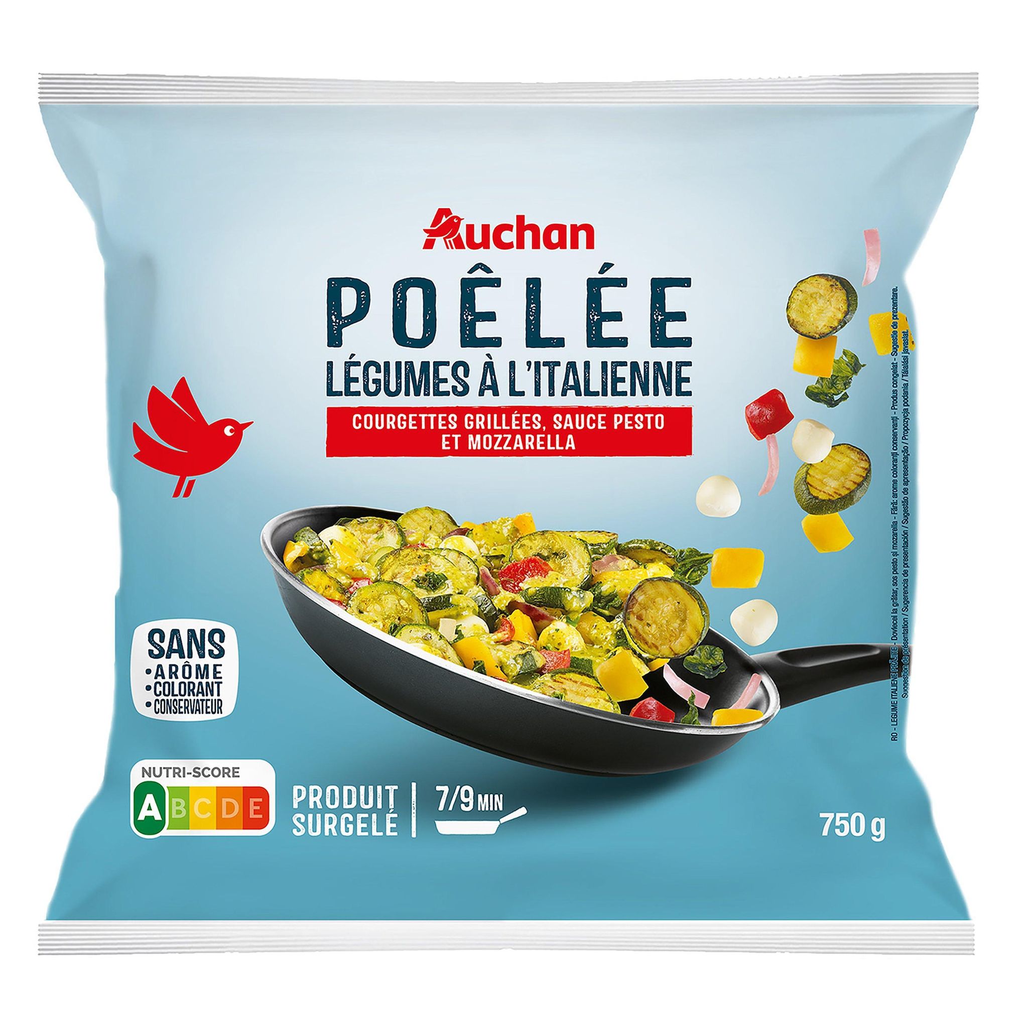 Voir la diapositive 3 : AUCHAN Poêlées légumes à l'italienne 5 portions 750g