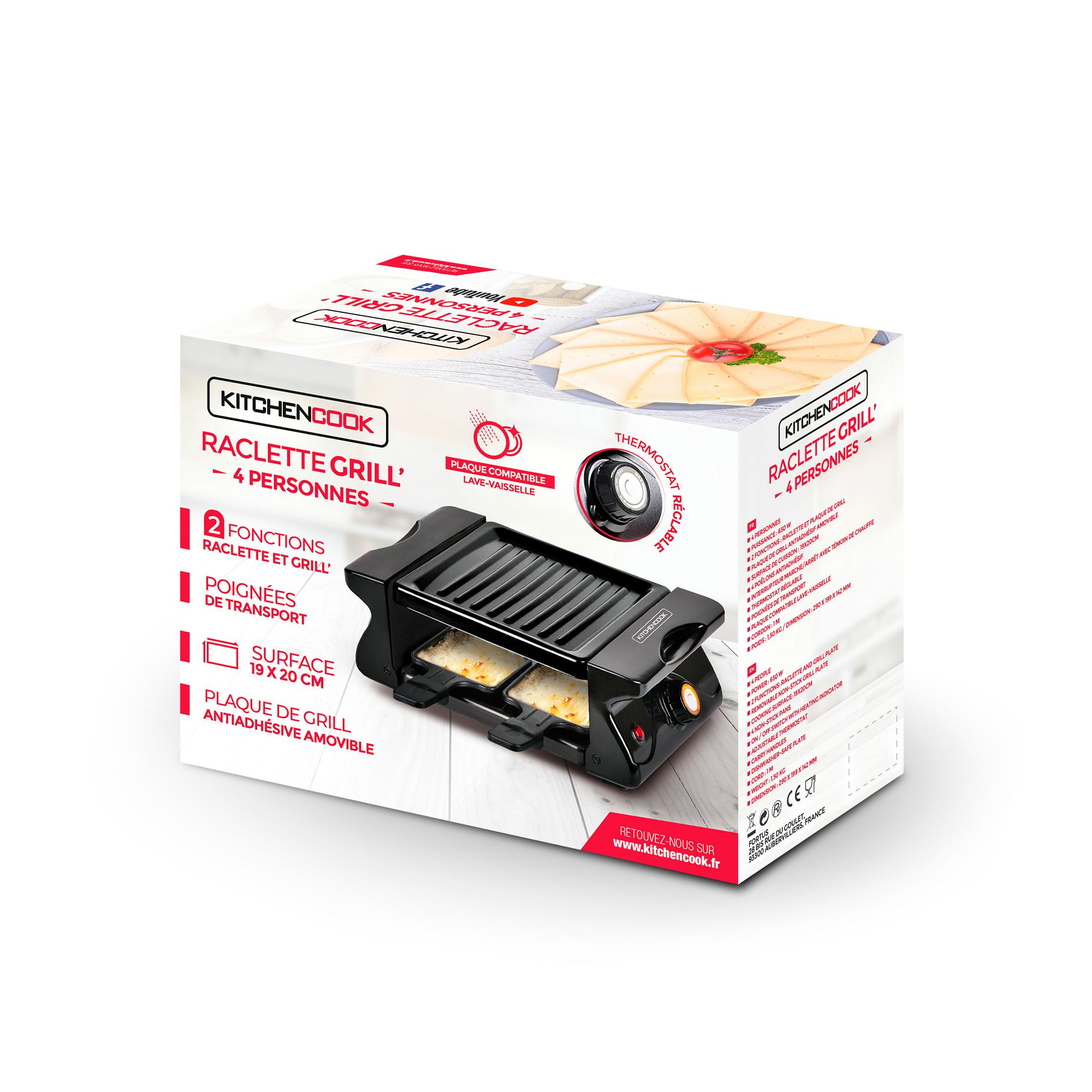Voir la diapositive 10 : KITCHENCOOK Appareil à raclette Grill RC_PILATUS - Noir