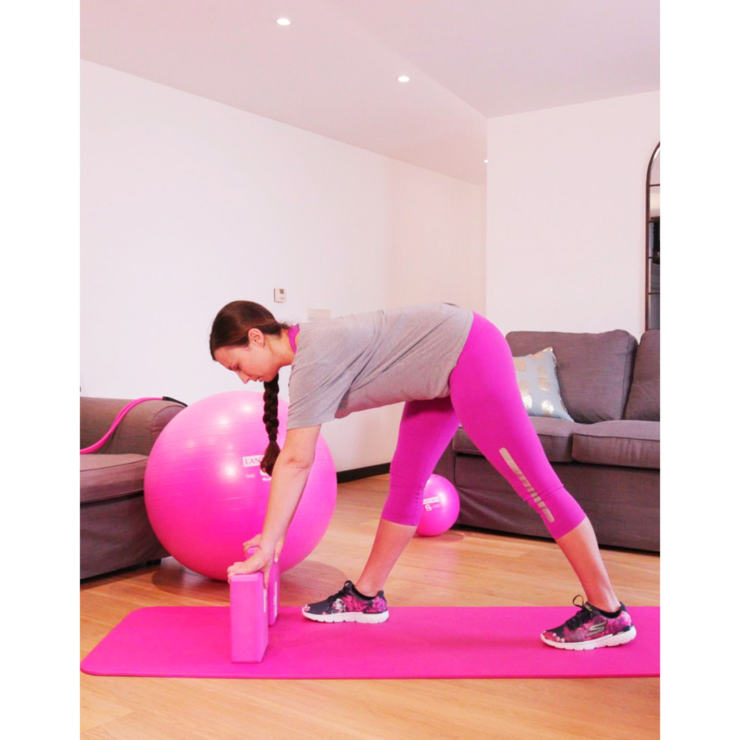 Voir la diapositive 4 : LANAFORM Kit fitness LA100306 - Rose