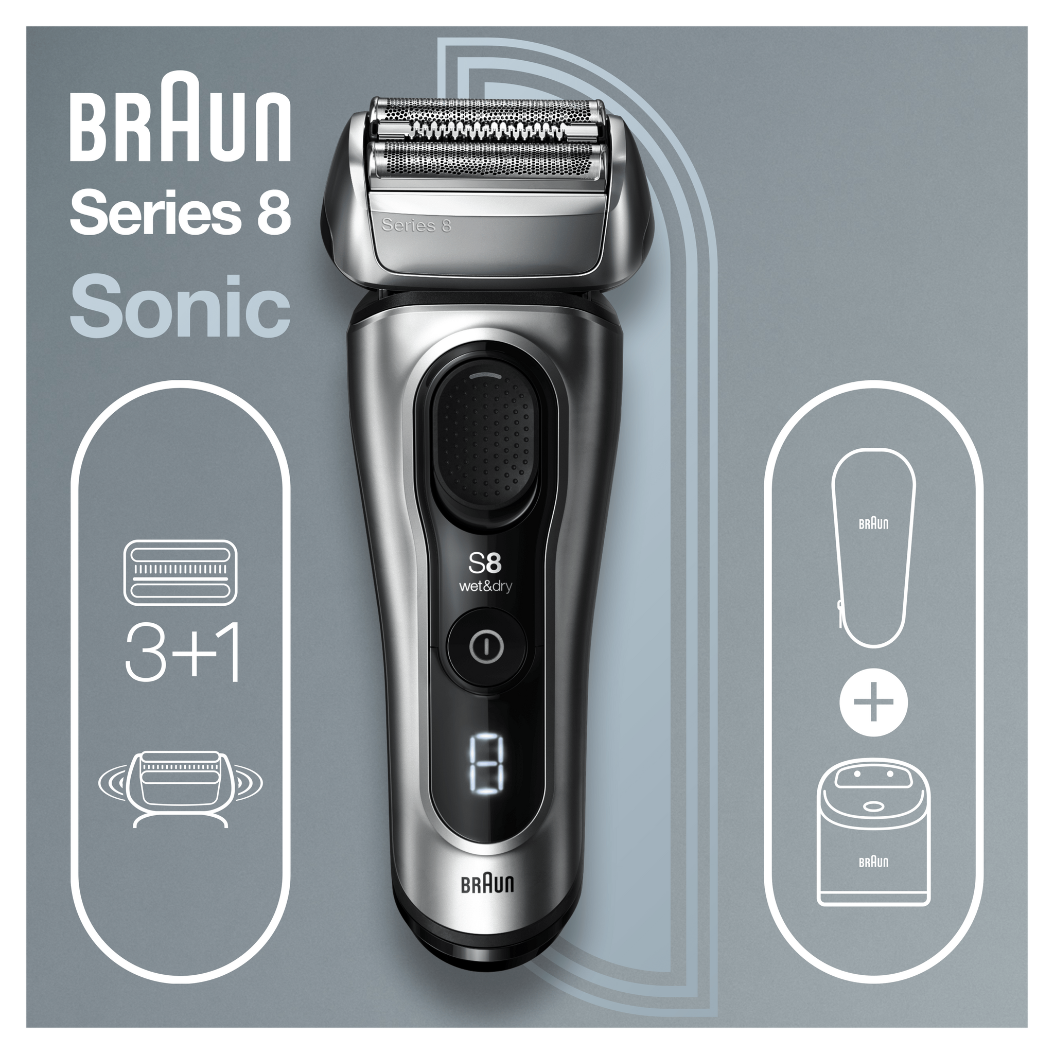 Voir la diapositive 4 : BRAUN Rasoir électrique SERIES 8 8457CC - Gris