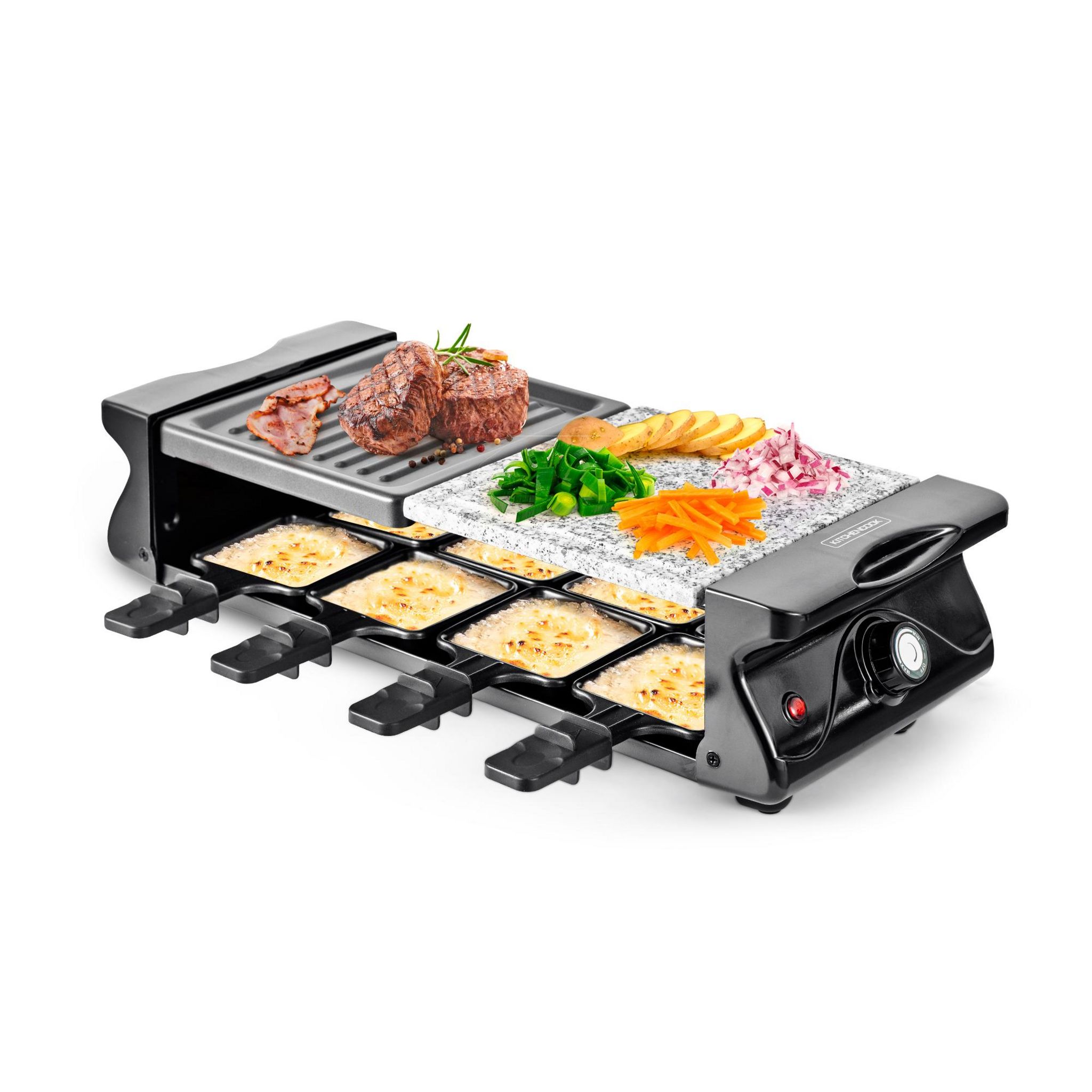 Voir la diapositive 10 : KITCHENCOOK Appareil à raclette 8 personnes RC_ALPES - Noir