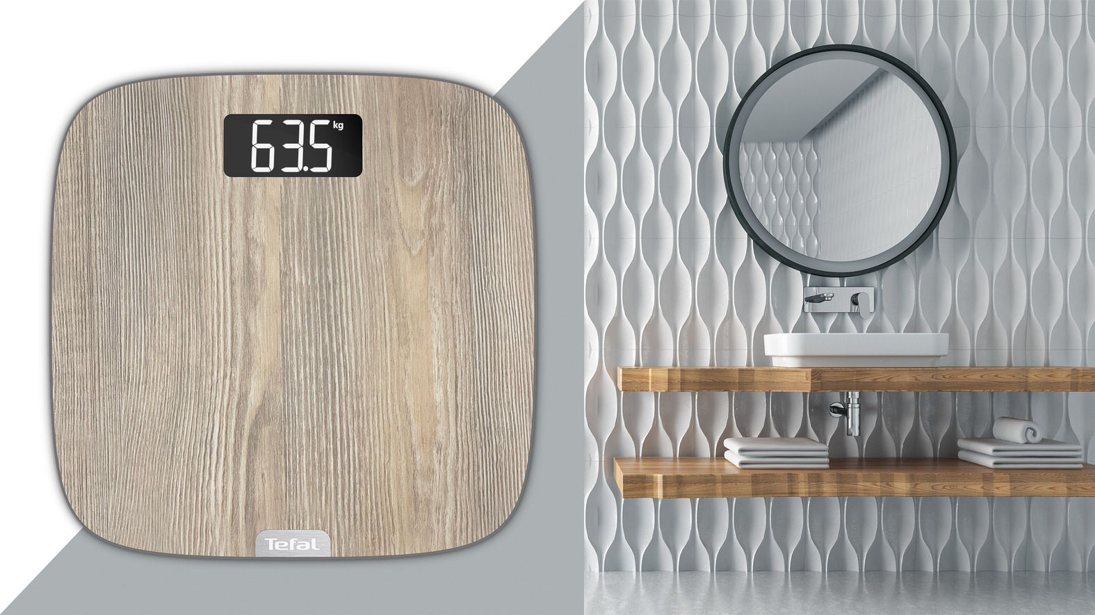 Voir la diapositive 6 : TEFAL Pèse personne PP1600V0 - Bois