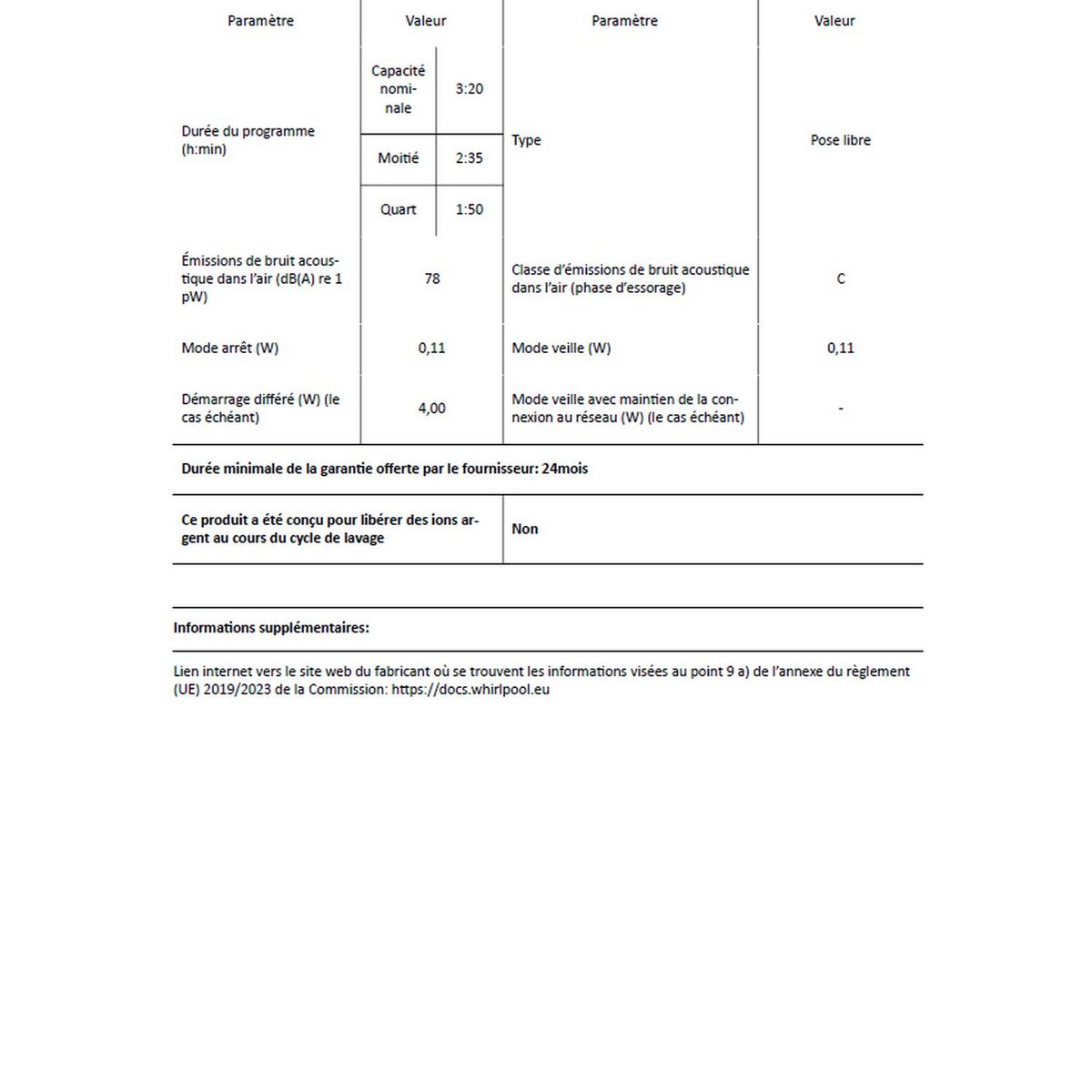 HOTPOINT Lave linge top WMTG6524BFR, 6.5 Kg, 1200 T/min