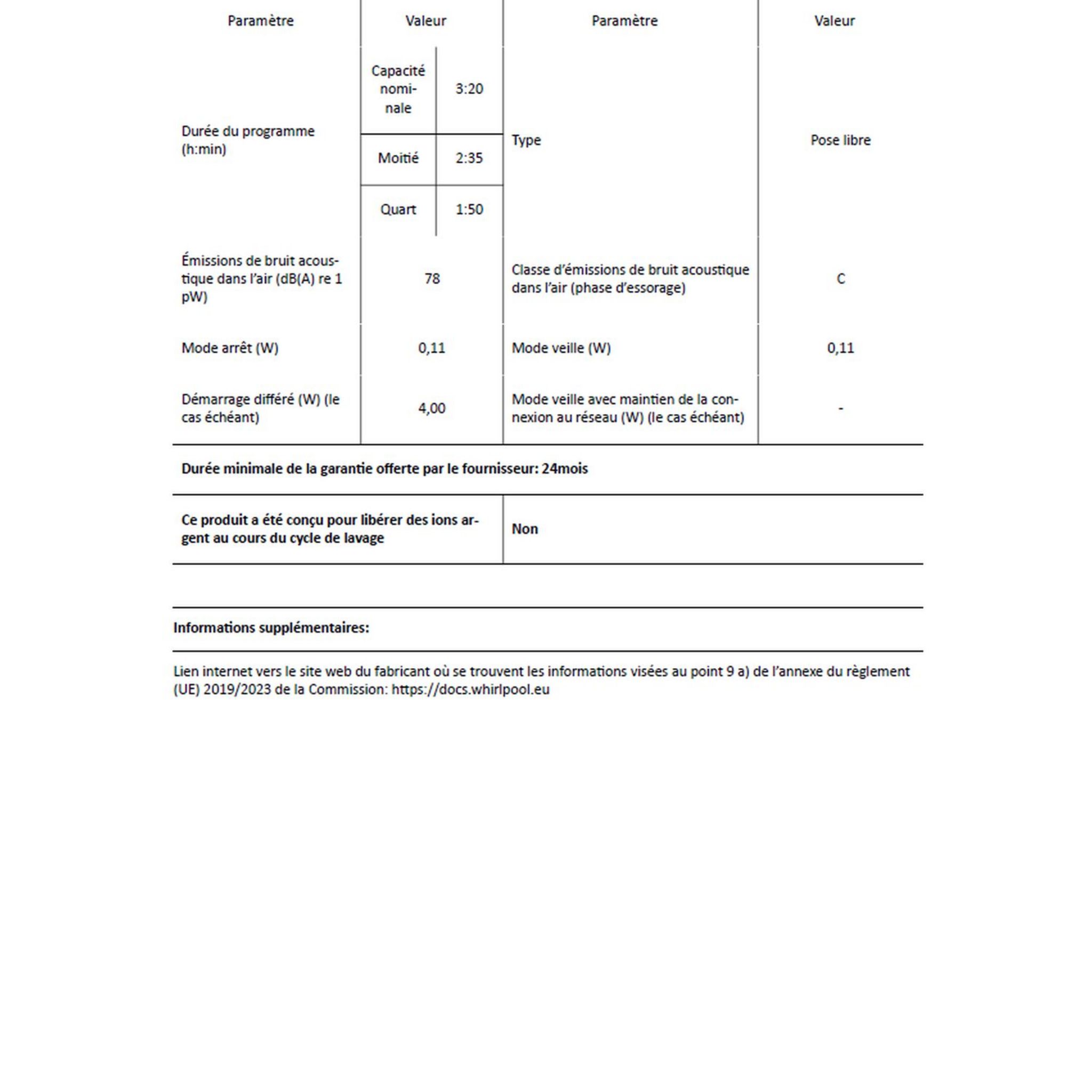 Voir la diapositive 4 : HOTPOINT Lave linge top WMTG6524BFR, 6.5 Kg, 1200 T/min