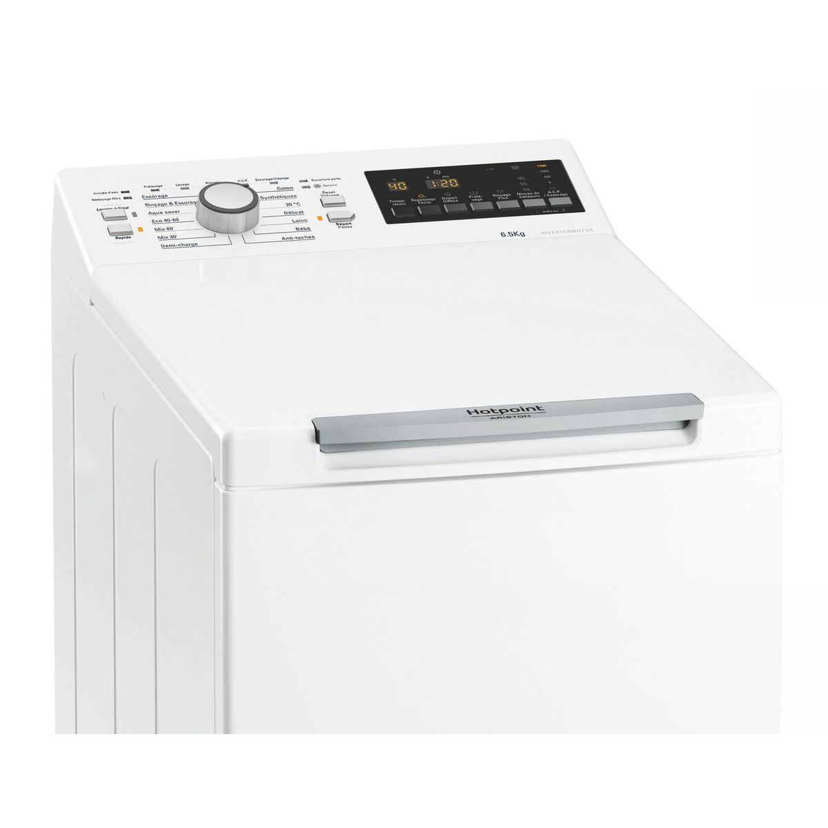 HOTPOINT Lave linge top WMTG6524BFR, 6.5 Kg, 1200 T/min