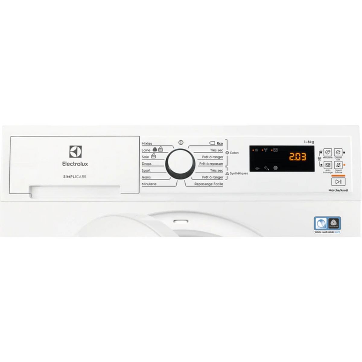 ELECTROLUX Sèche linge porte pleine EW8H4812SC, 8 kg, Condensation, Pompe à chaleur, A++
