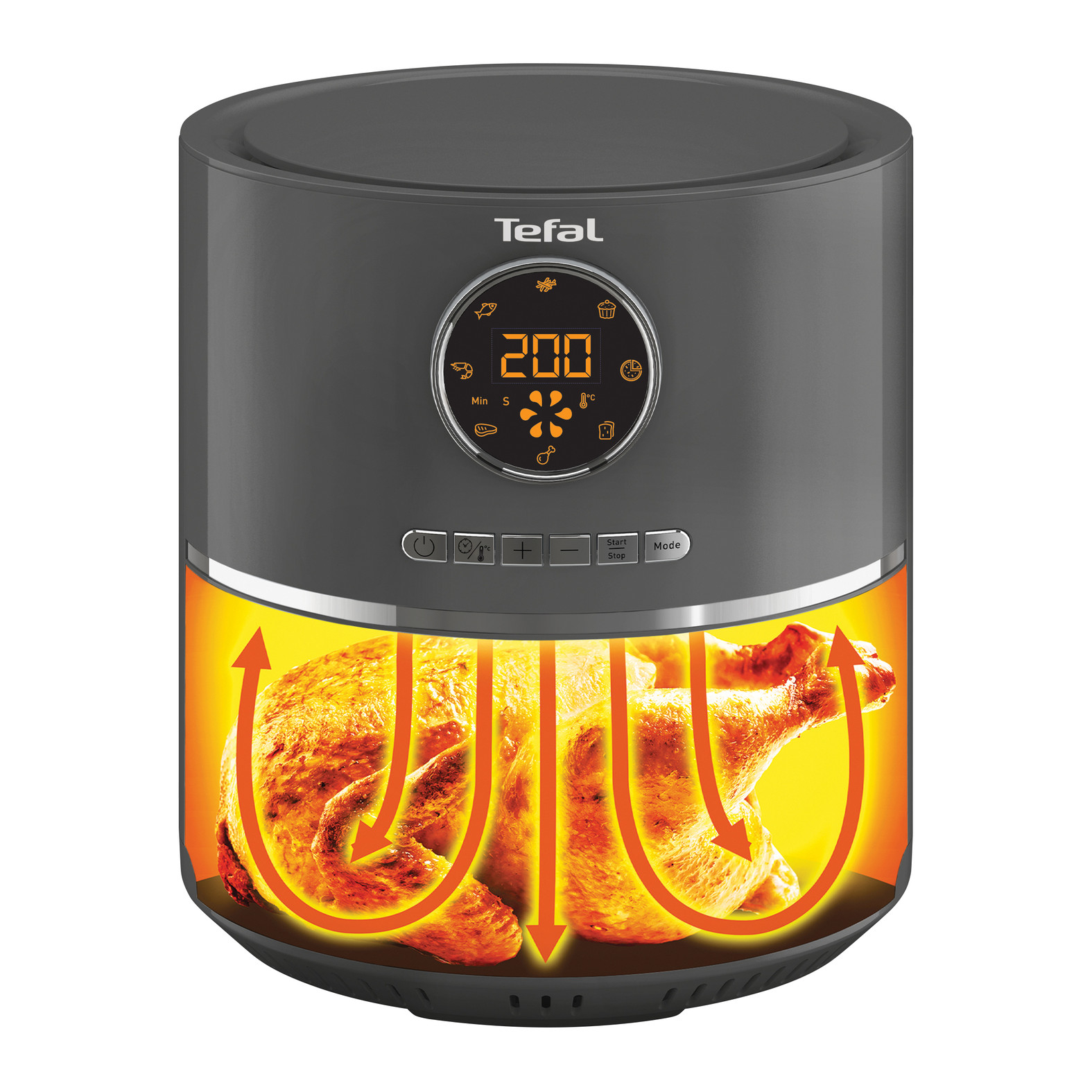 Voir la diapositive 5 : TEFAL Friteuse électrique sans huile à air chaud EY111B15 - Gris