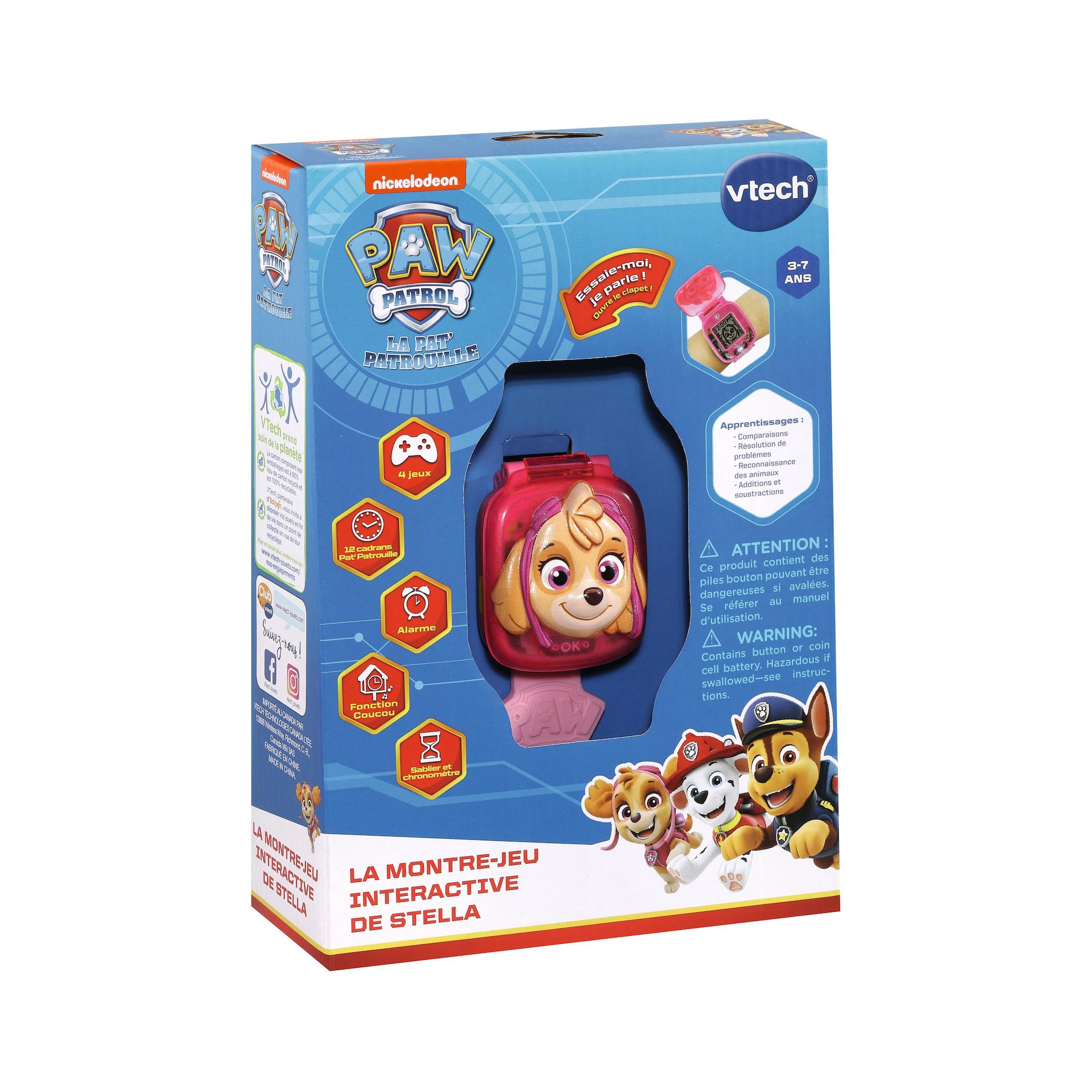 Voir la diapositive 4 : VTECH Montre de jeu interactive de Marcus - Pat Patrouille - Rose