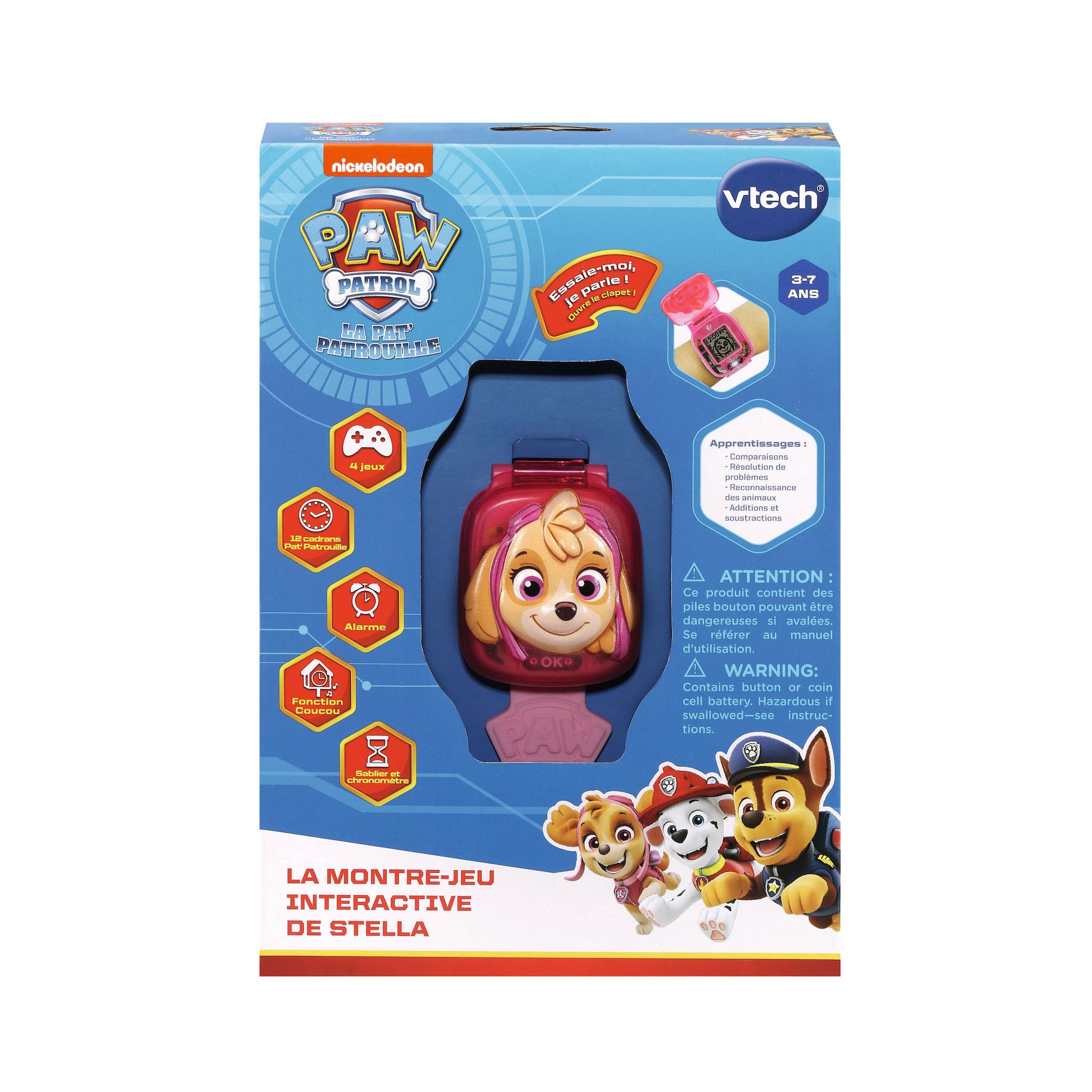 Voir la diapositive 5 : VTECH Montre de jeu interactive de Marcus - Pat Patrouille - Rose