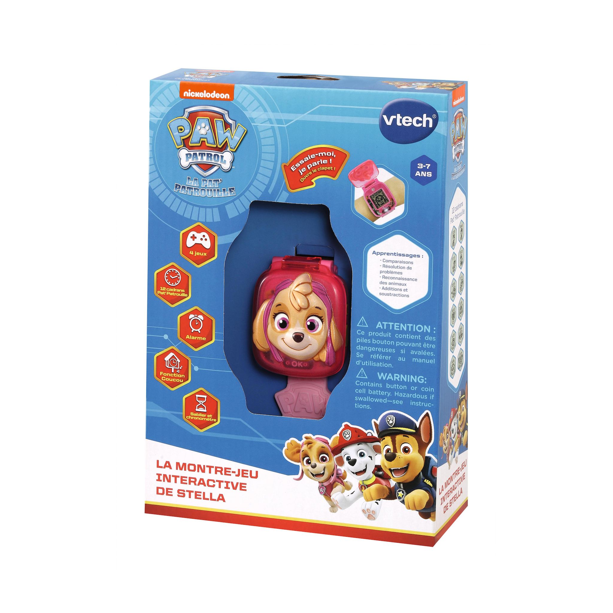 Voir la diapositive 6 : VTECH Montre de jeu interactive de Marcus - Pat Patrouille - Rose