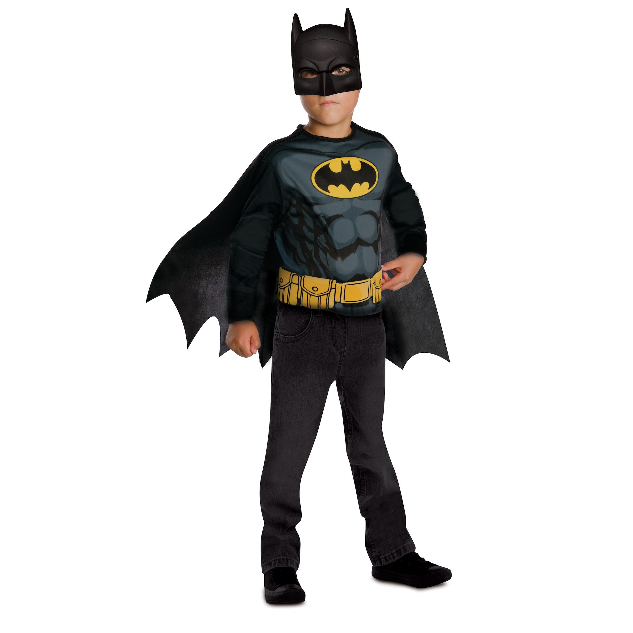 RUBIES Top+Masque Batman Noir et Jaune Taille unique 5/8 ans