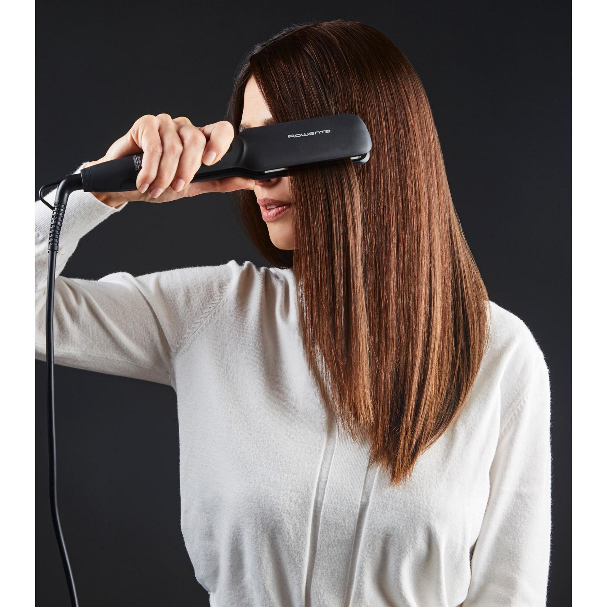 Voir la diapositive 5 : CALOR Lisseur céramique et tourmaline&nbsp; &nbsp;Express Style XL&nbsp; SF1920F0 - Noir