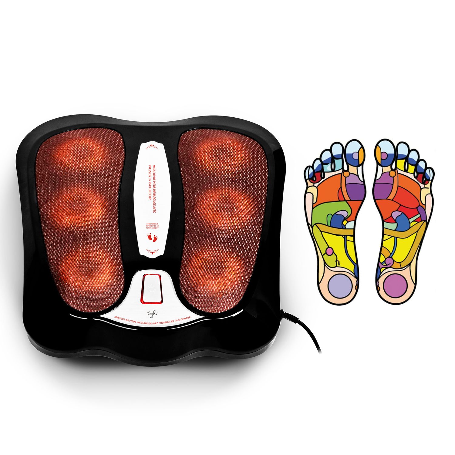 Voir la diapositive 2 : YOGHI Masseur de pieds Shiatsu infrarouge MSS_FOOT - Noir