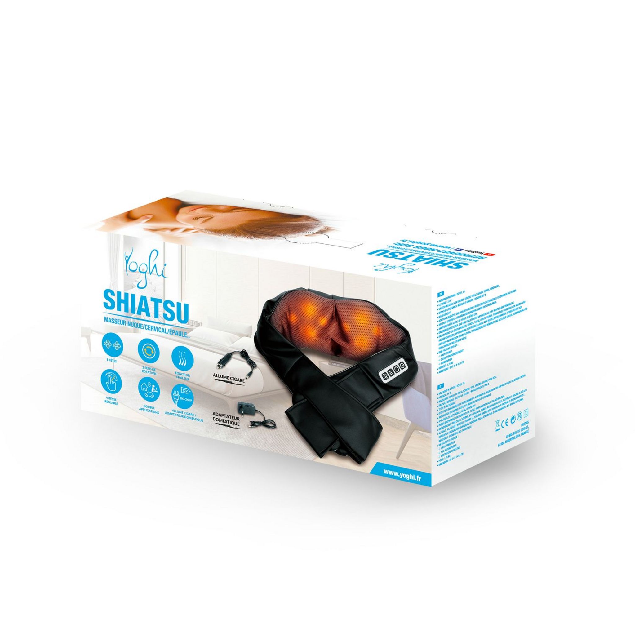 Voir la diapositive 8 : YOGHI Masseur Shiatsu cou NECK&BACK - Noir