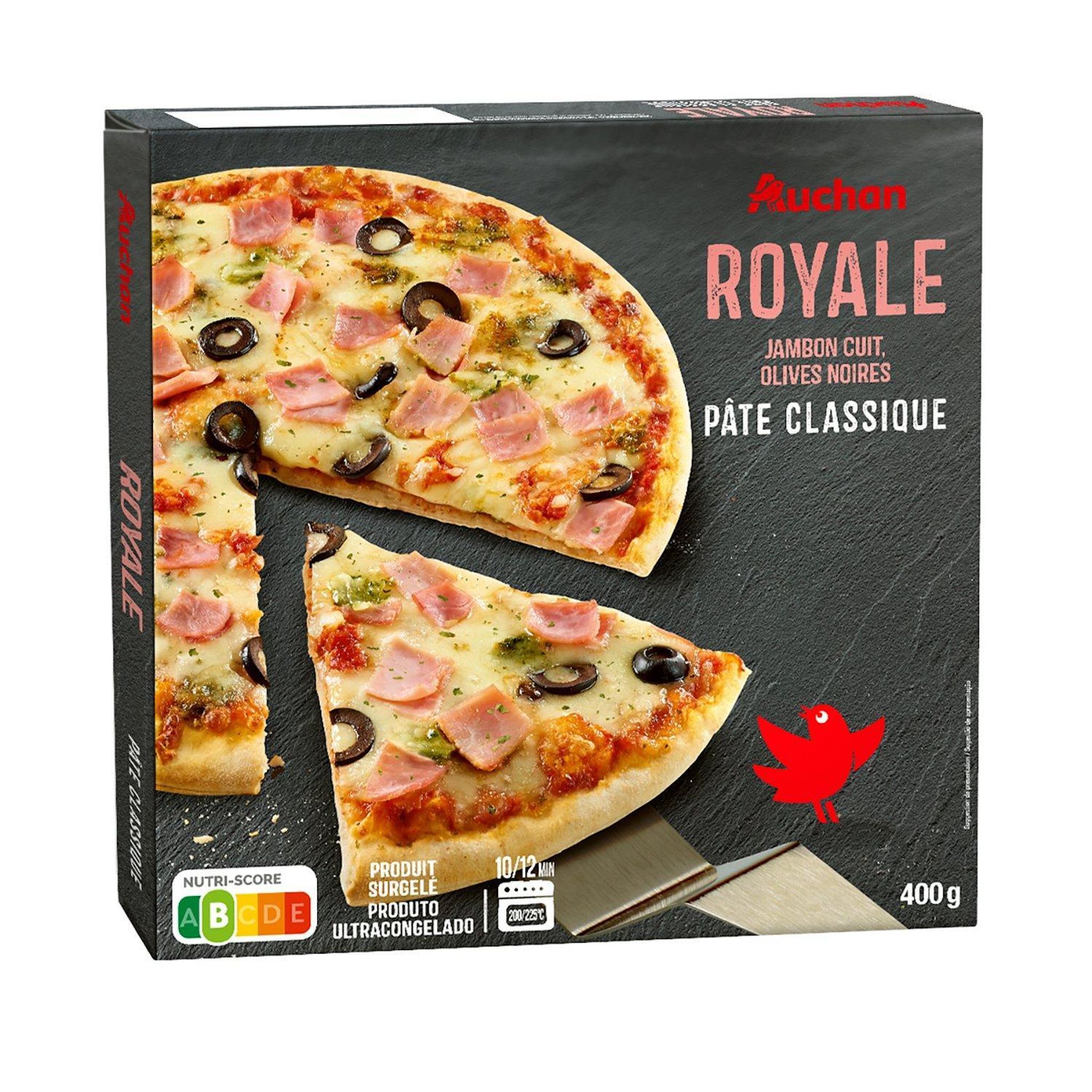 Voir la diapositive 2 : AUCHAN Pizza royale cuite sur pierre 400g