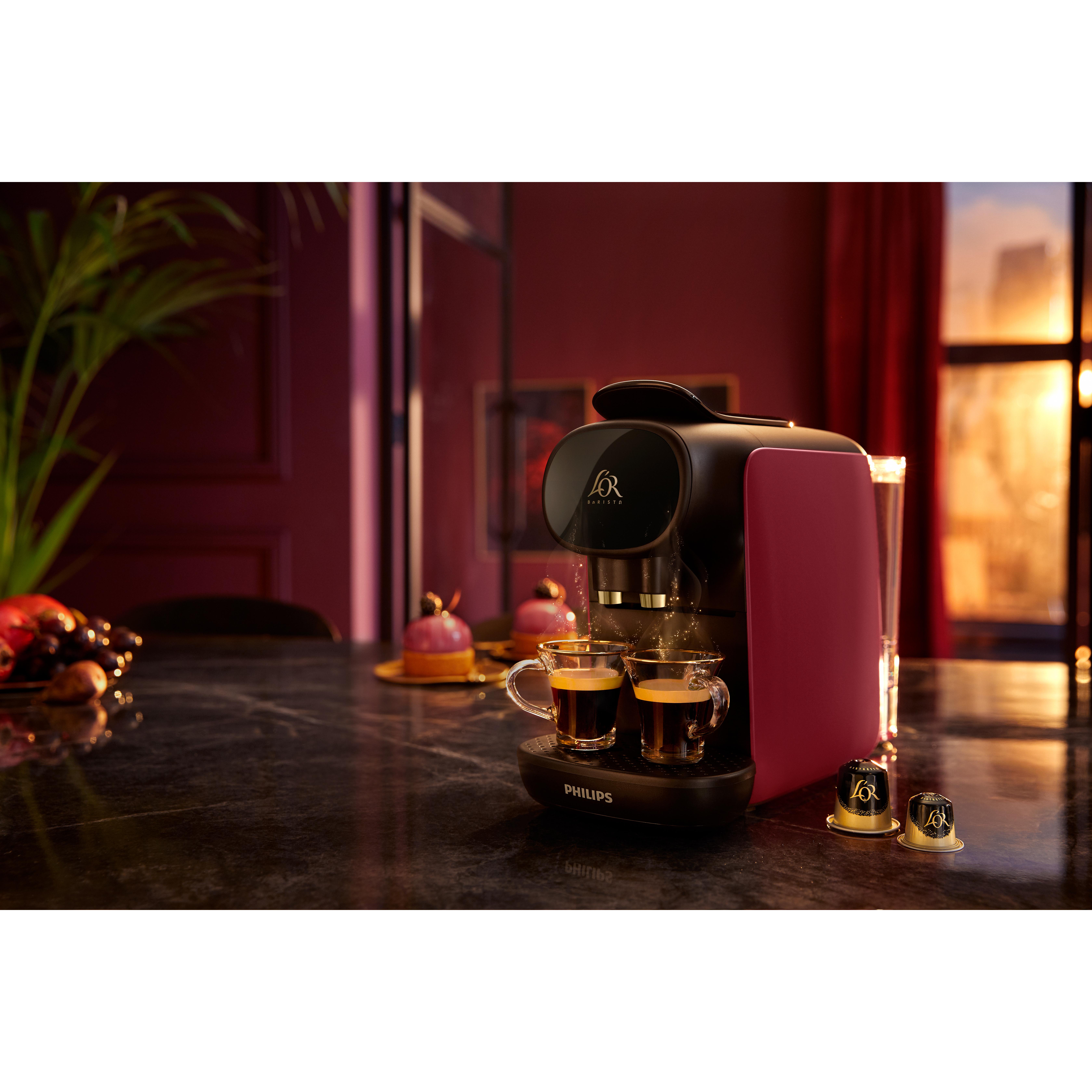 Voir la diapositive 5 : PHILIPS Cafetière à dosette LM9012/50 - Noir et rouge