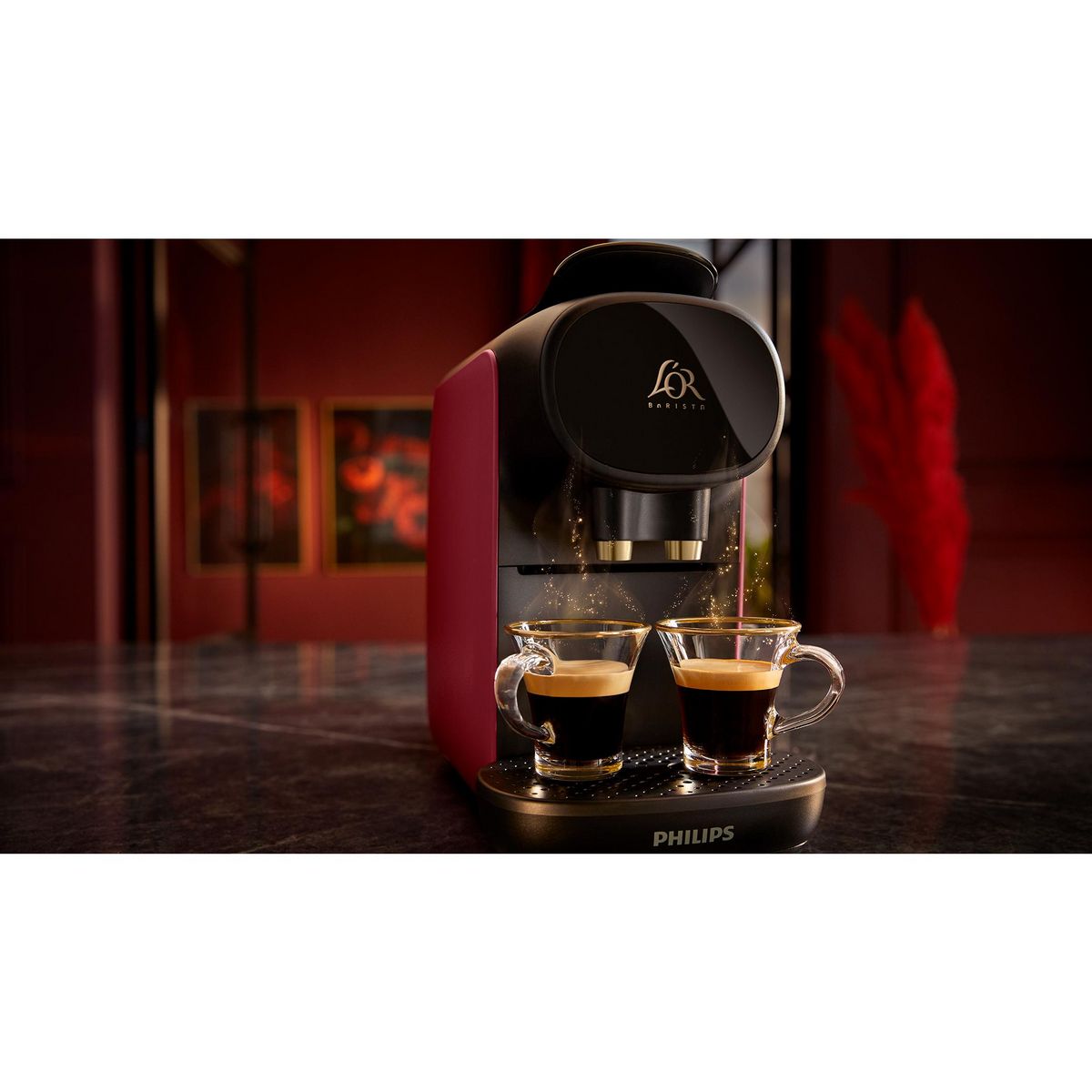 PHILIPS Cafetière à dosette LM9012/50 - Noir et rouge