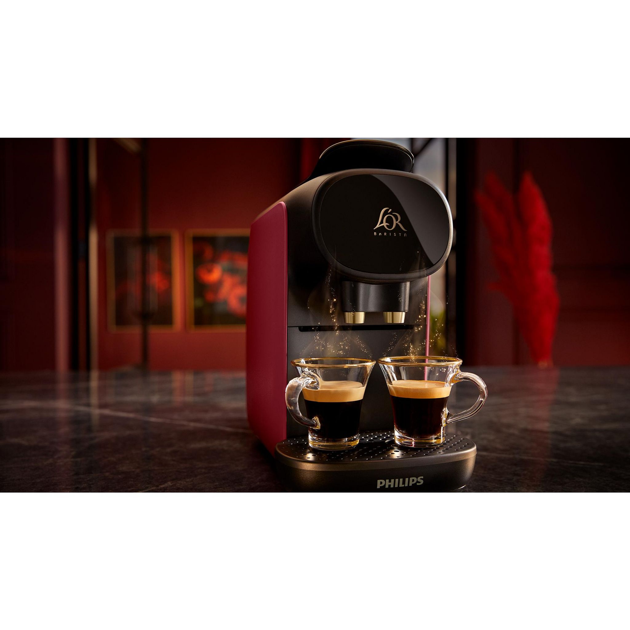 Voir la diapositive 6 : PHILIPS Cafetière à dosette LM9012/50 - Noir et rouge