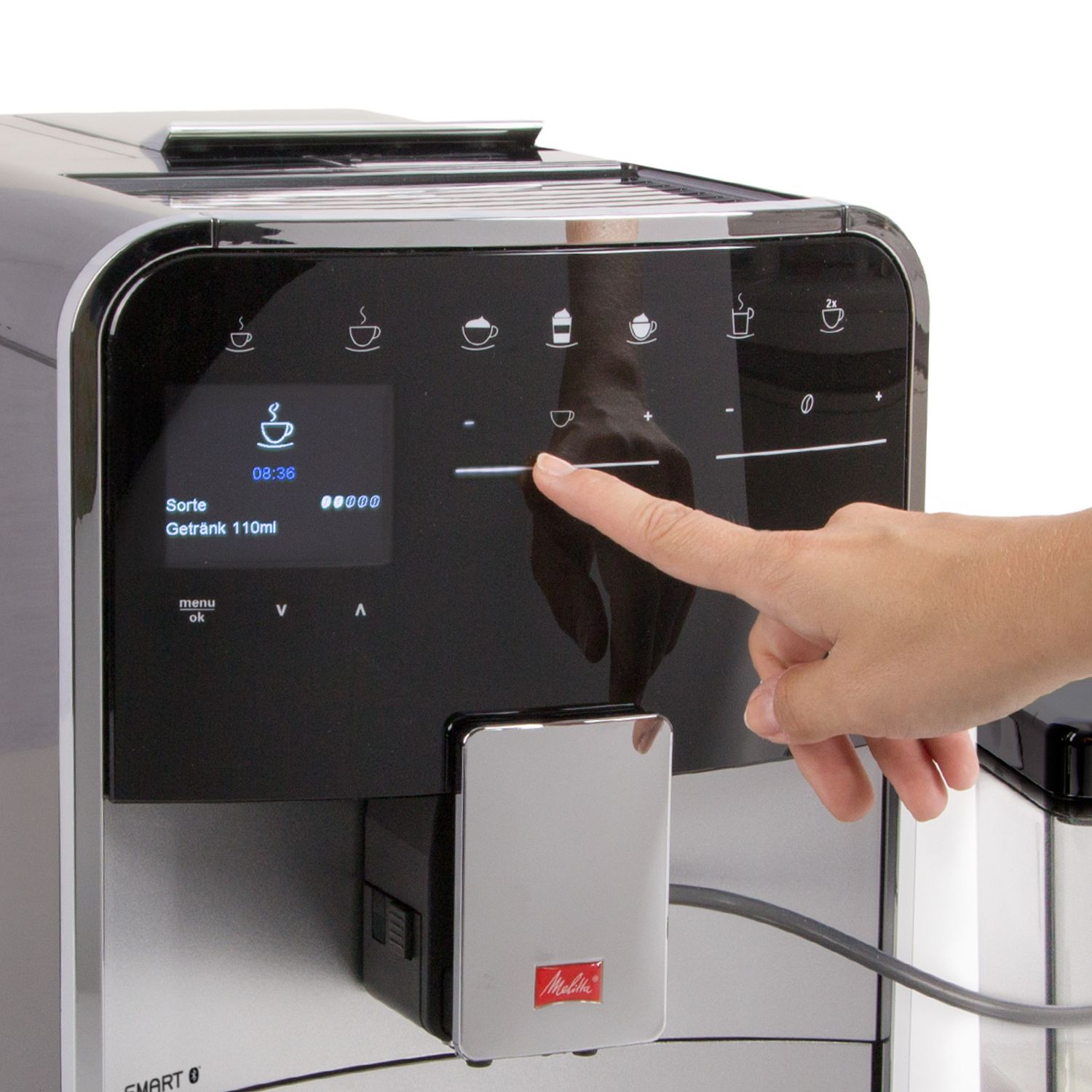 Voir la diapositive 4 : MELITTA Expresso broyeur F830-101 - Argent