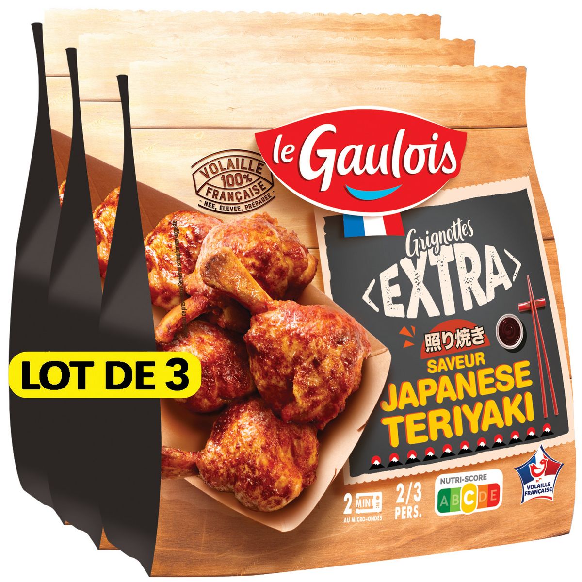 LE GAULOIS Grignottes de poulet saveur Teriyaki 3x250g