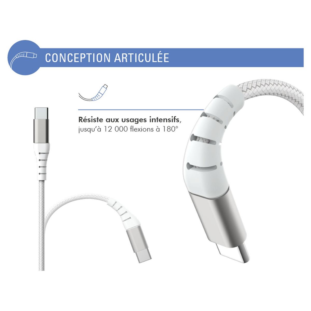 BIGBEN Câble de charge USB-C - Blanc