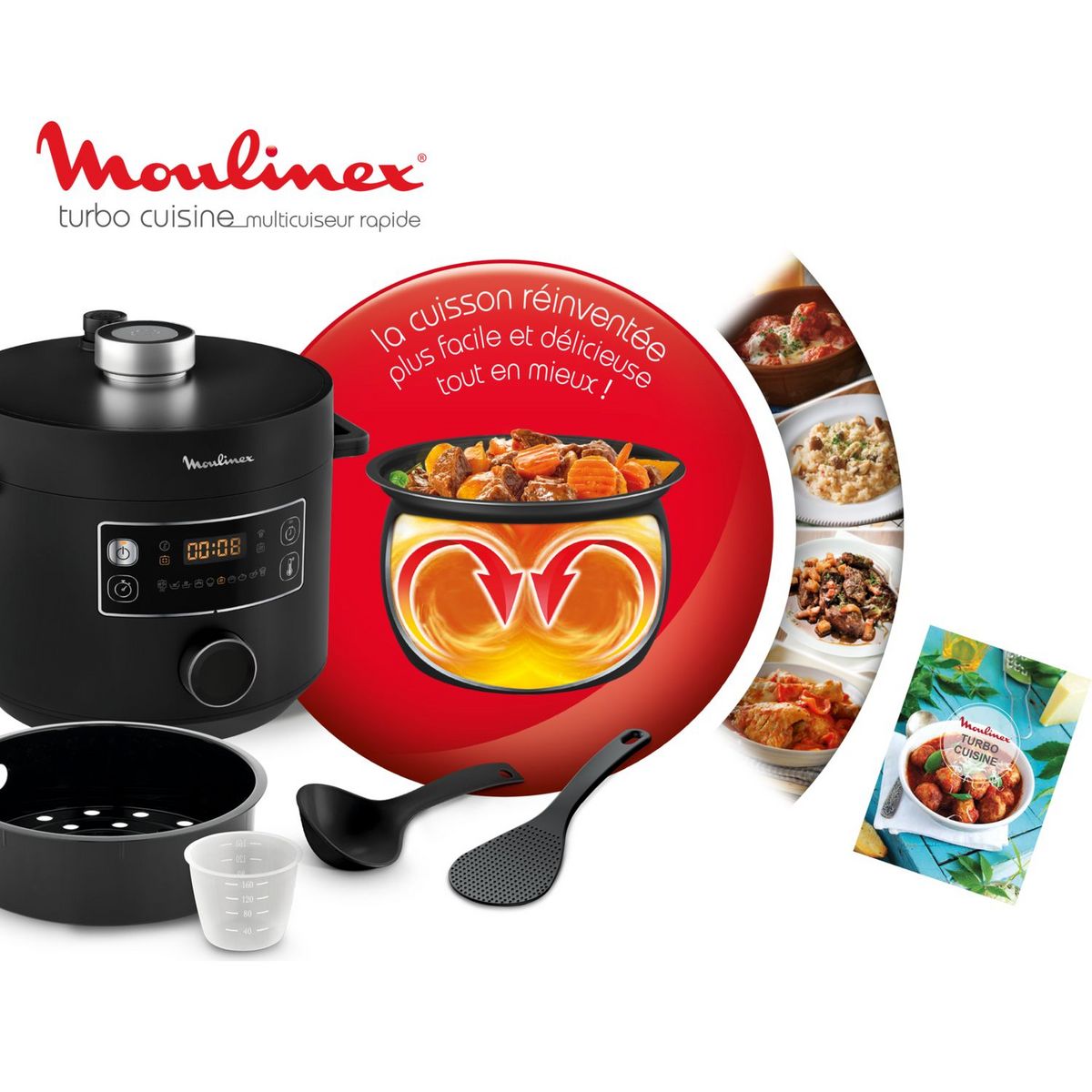 MOULINEX Multicuiseur rapide TURBO CUISINE CE754810 - Noir