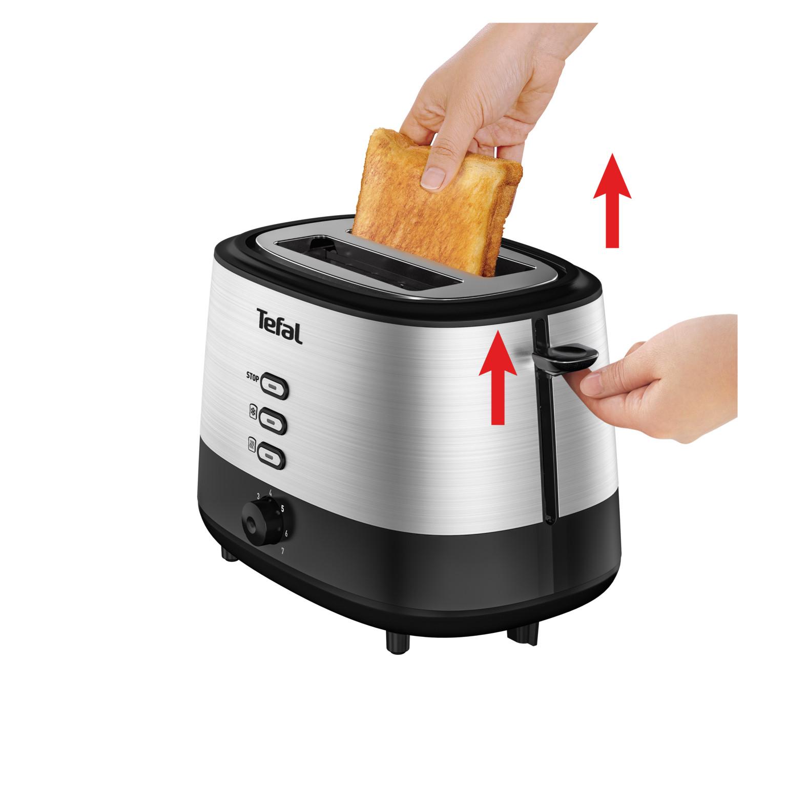 Voir la diapositive 4 : TEFAL Grille pain TT520D10 - Inox