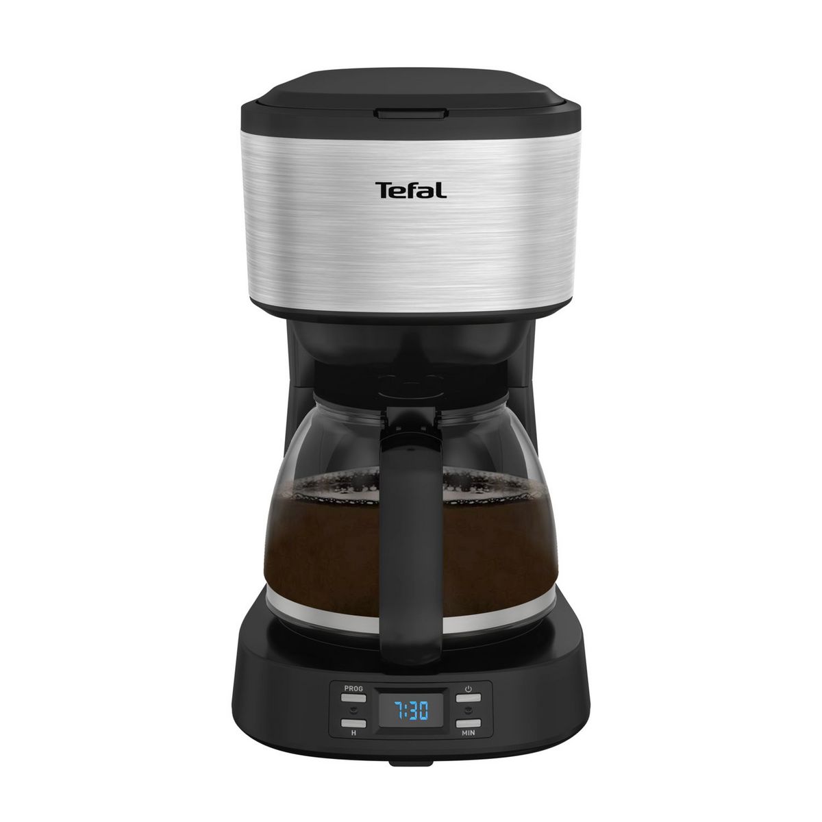 TEFAL Cafetière à filtre programmable CM520D10 - Inox