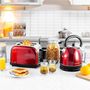 Voir la diapositive 2 : KITCHENCOOK Bouilloire électrique TEAKETTLE R - Rouge Inox