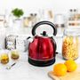 Voir la diapositive 7 : KITCHENCOOK Bouilloire électrique TEAKETTLE R - Rouge Inox