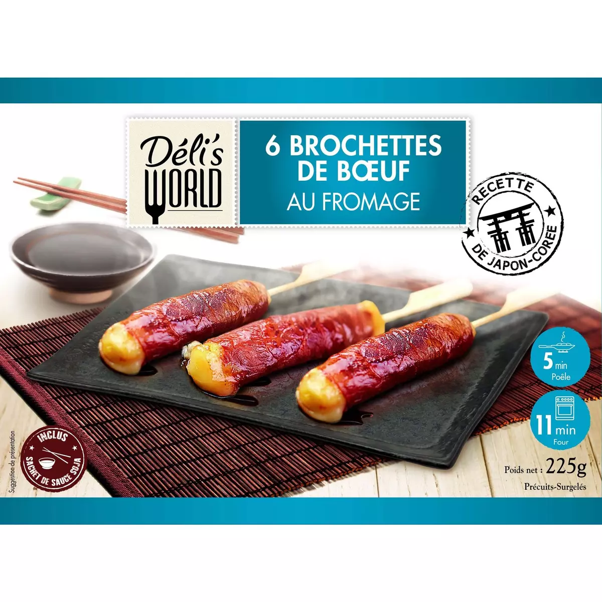 DELI'S WORLD Brochettes de bœuf au fromage 6 pièces 225g