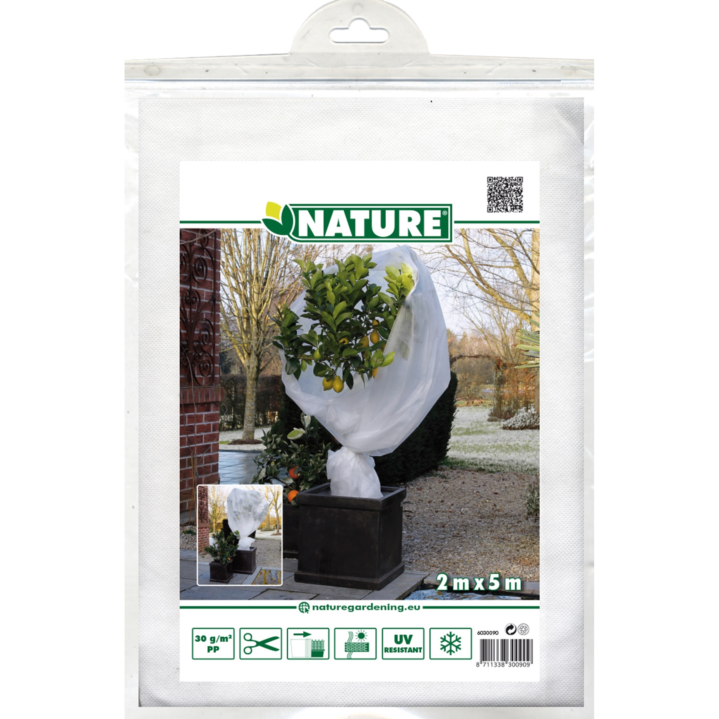 Voir la diapositive 2 : Voile d'hivernage - Blanc - 2X5 m - 30g/m²