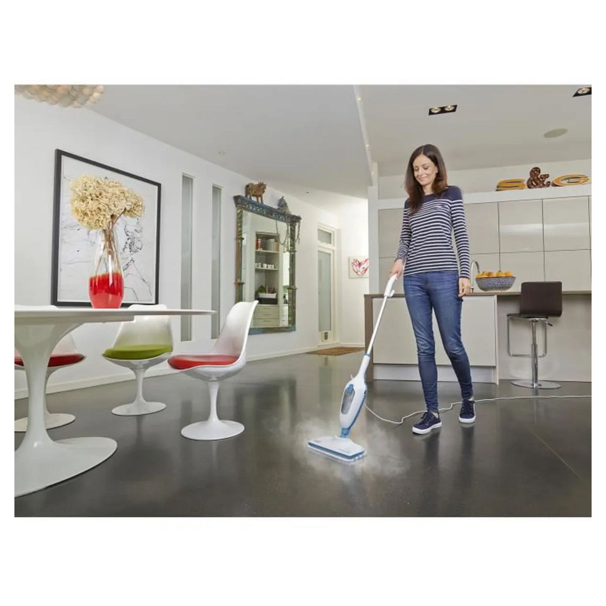 Voir la diapositive 2 : BLACK ET DECKER Balai vapeur FSM13E2-QS - Blanc