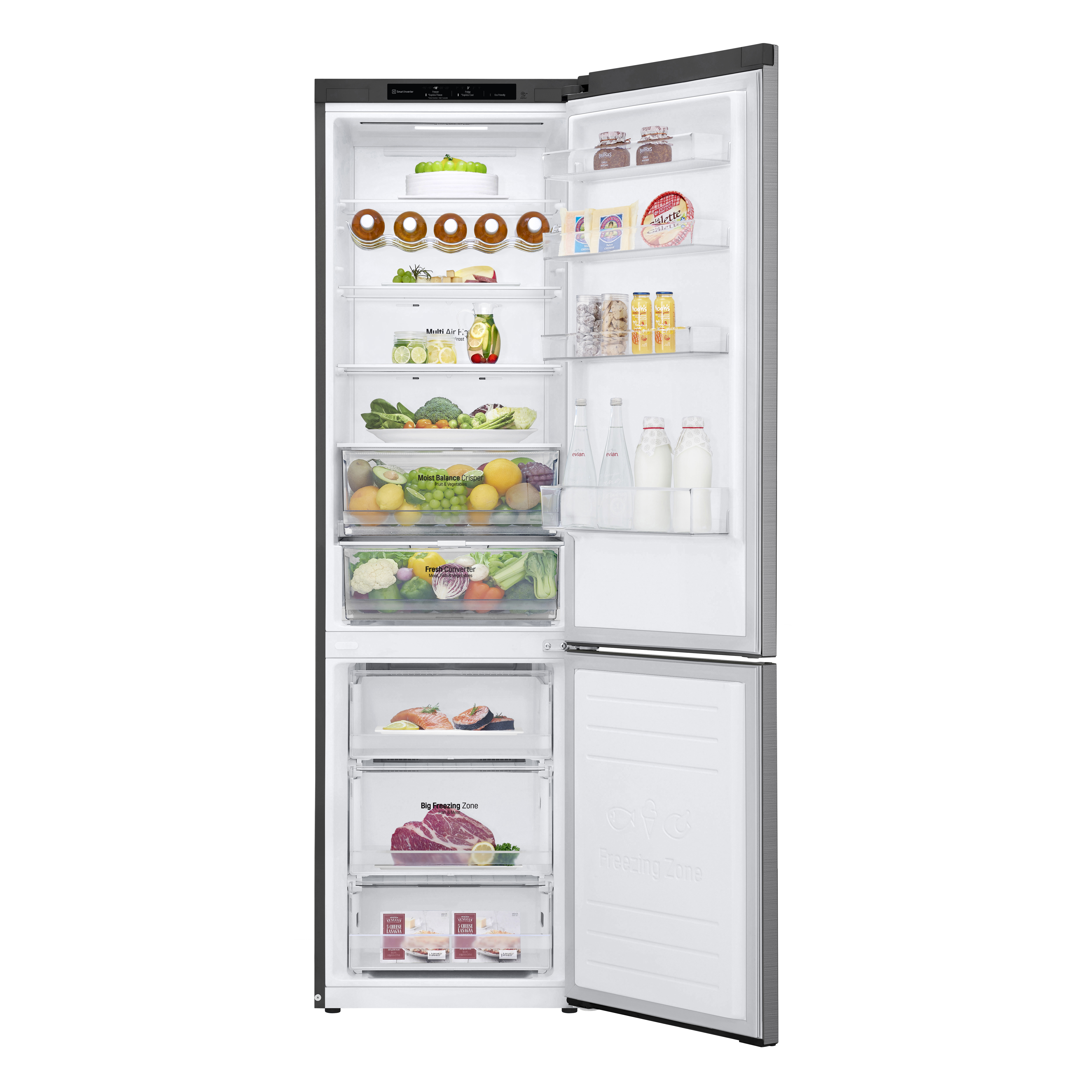 Voir la diapositive 12 : LG Réfrigérateur combiné GBB62PZGDN, 384 L, Froid ventilé No frost, D