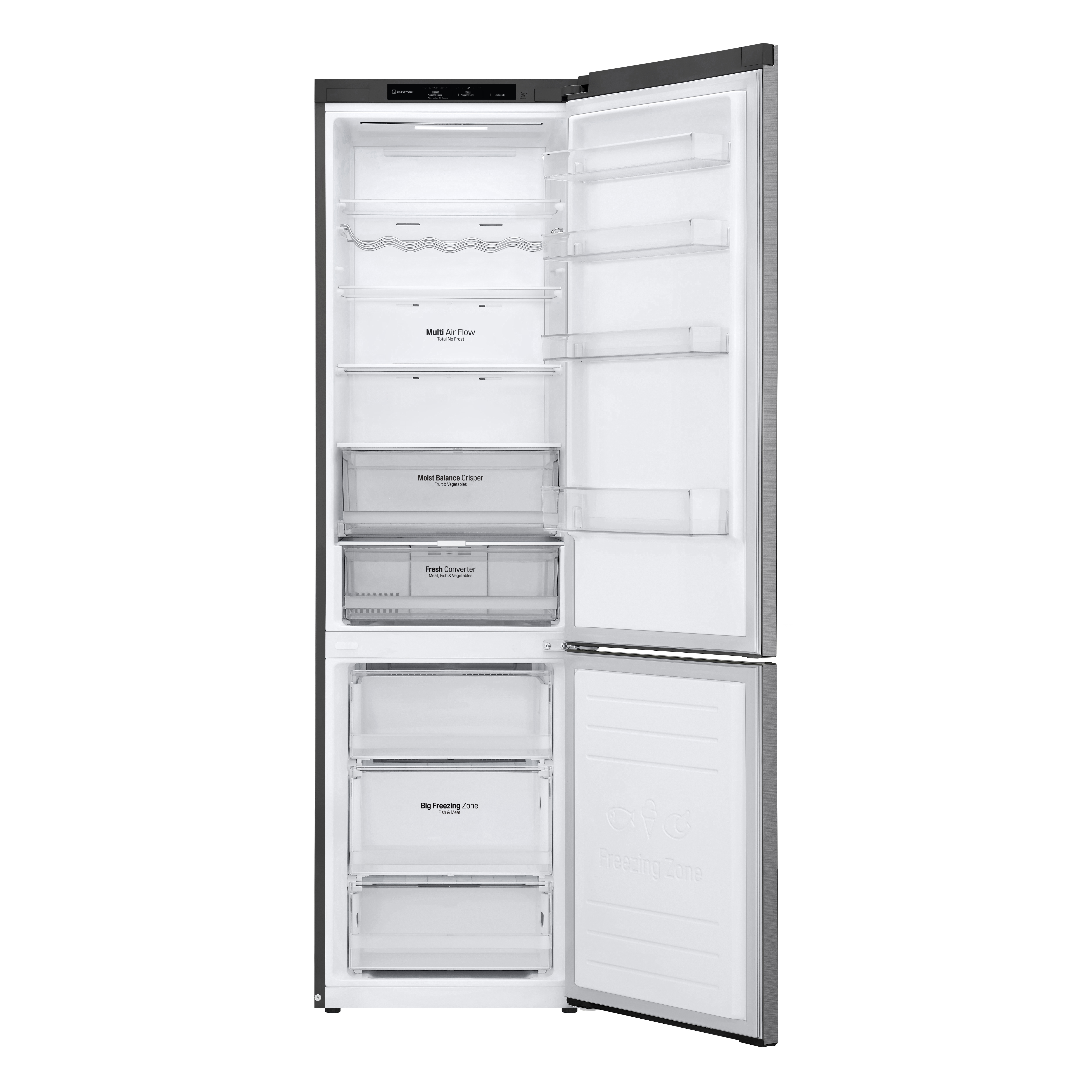 Voir la diapositive 13 : LG Réfrigérateur combiné GBB62PZGDN, 384 L, Froid ventilé No frost, D