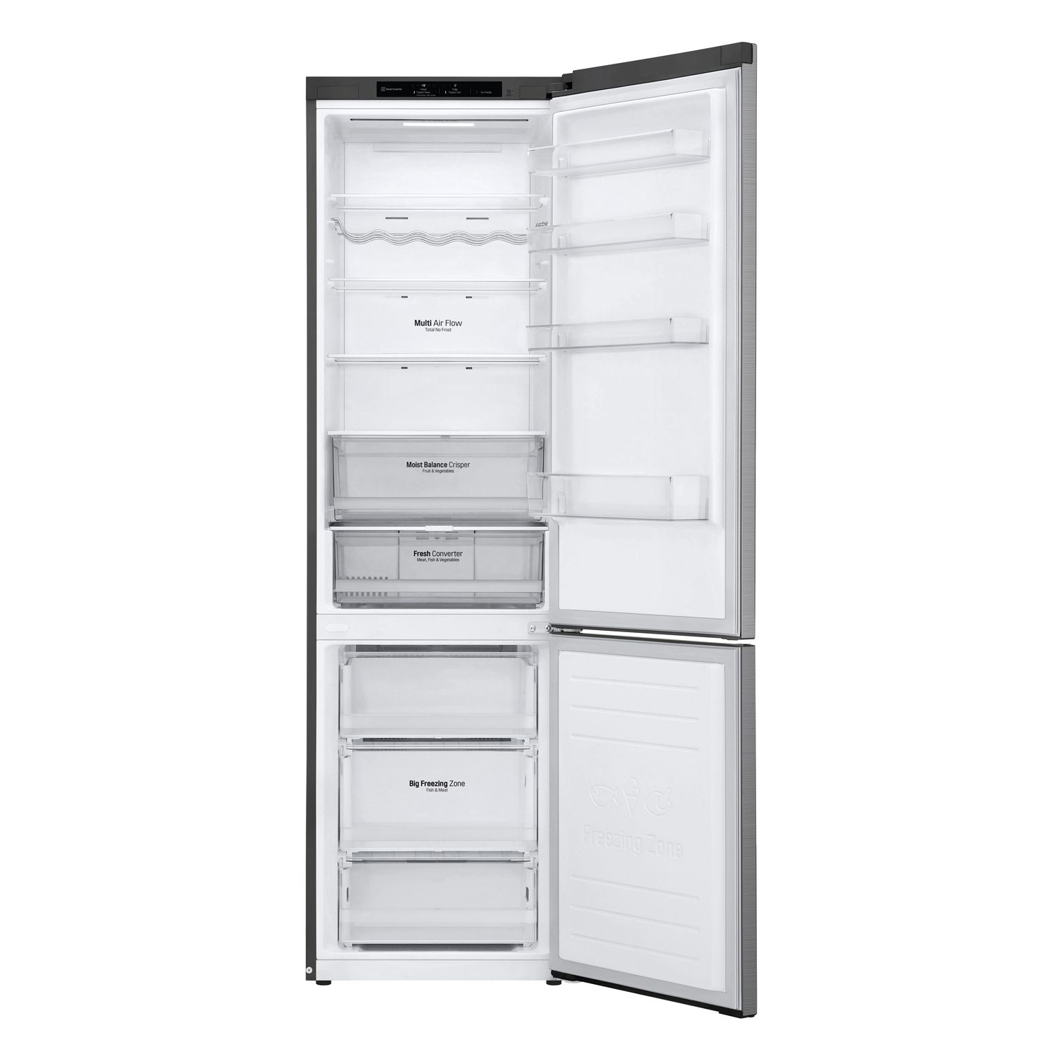 Voir la diapositive 16 : LG Réfrigérateur combiné GBB62PZGDN, 384 L, Froid ventilé No frost, D