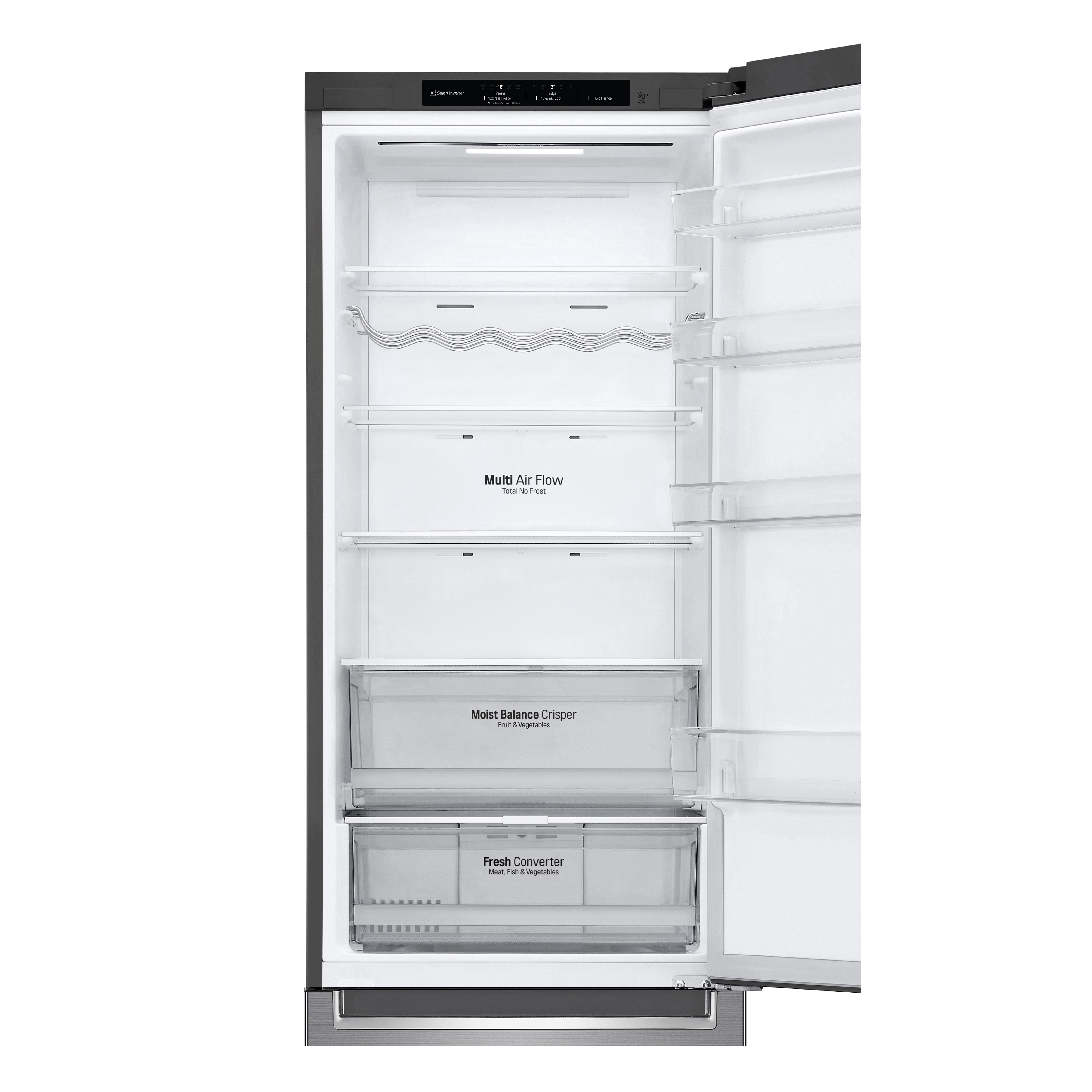 Voir la diapositive 7 : LG Réfrigérateur combiné GBB62PZGDN, 384 L, Froid ventilé No frost, D