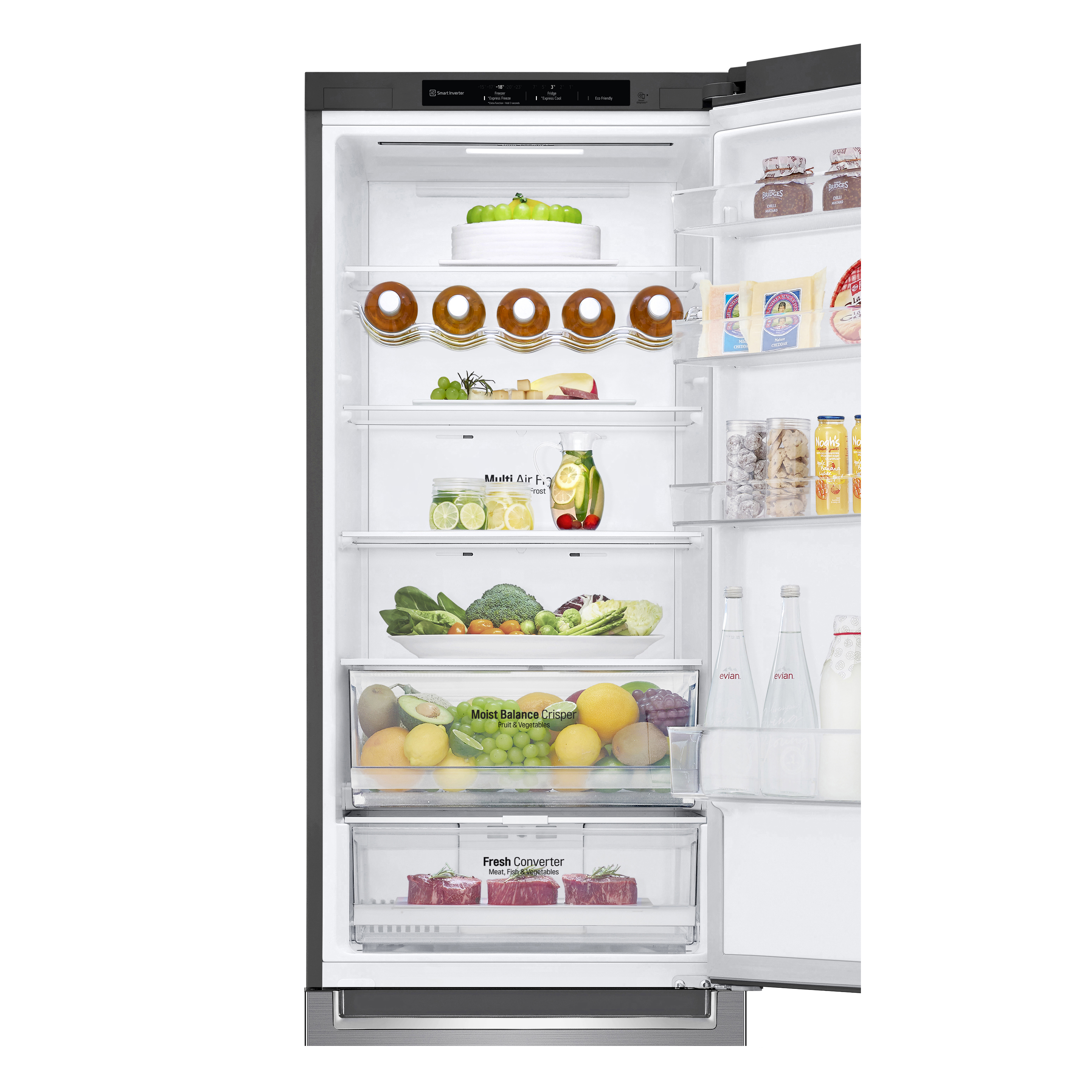 Voir la diapositive 8 : LG Réfrigérateur combiné GBB62PZGDN, 384 L, Froid ventilé No frost, D