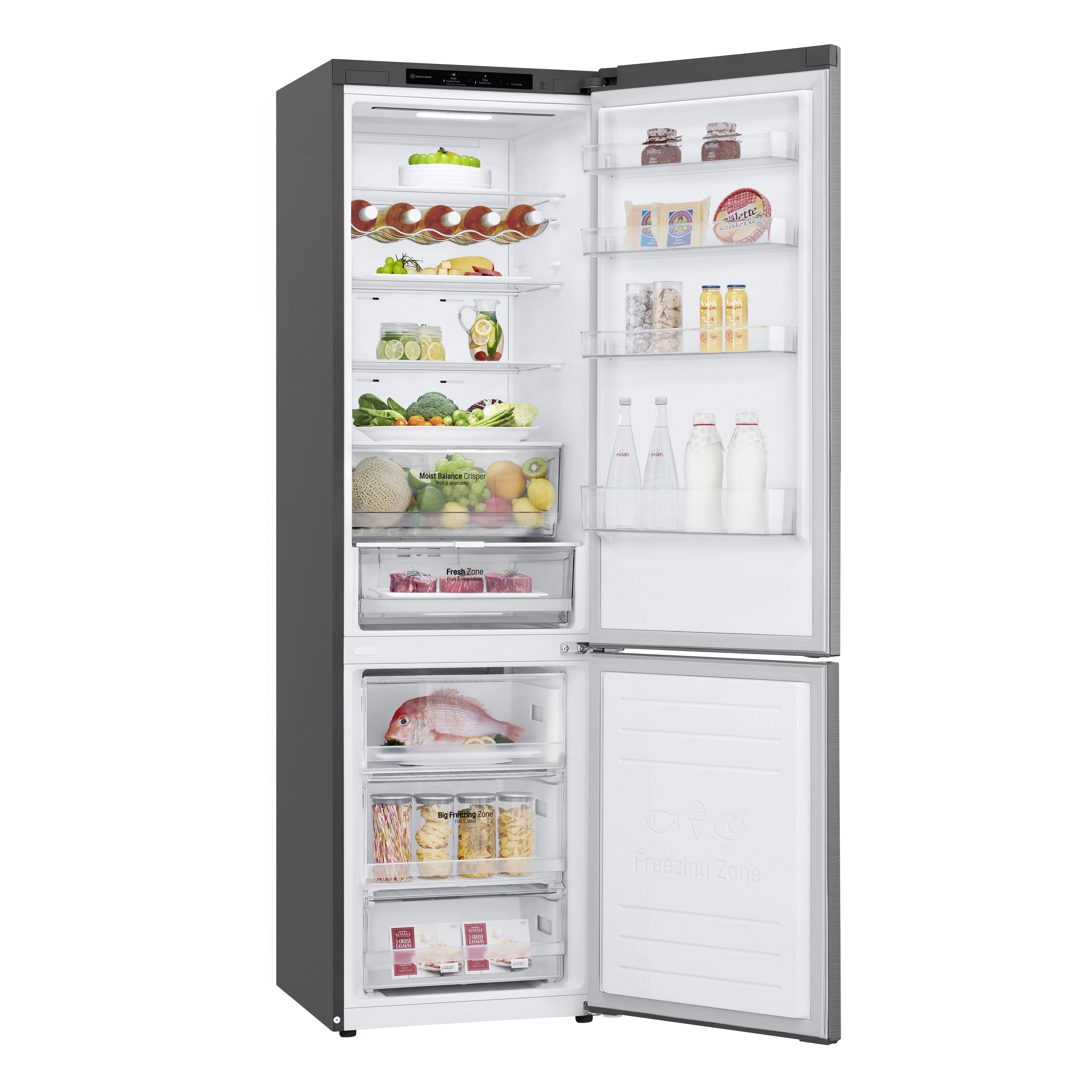 Voir la diapositive 9 : LG Réfrigérateur combiné GBB62PZGDN, 384 L, Froid ventilé No frost, D